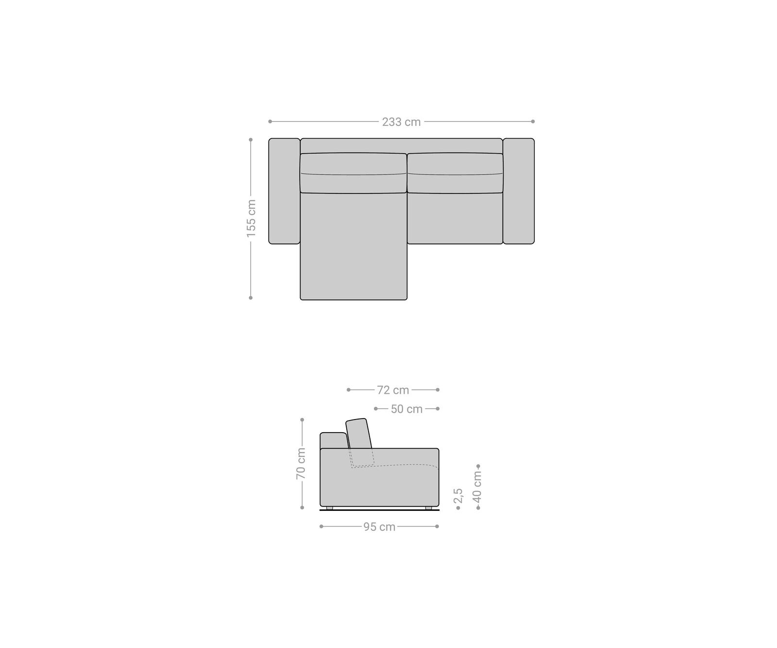 Canapé d’angle Lanzo 230x155 cm bouclé blanc crème méridienne réversible 5