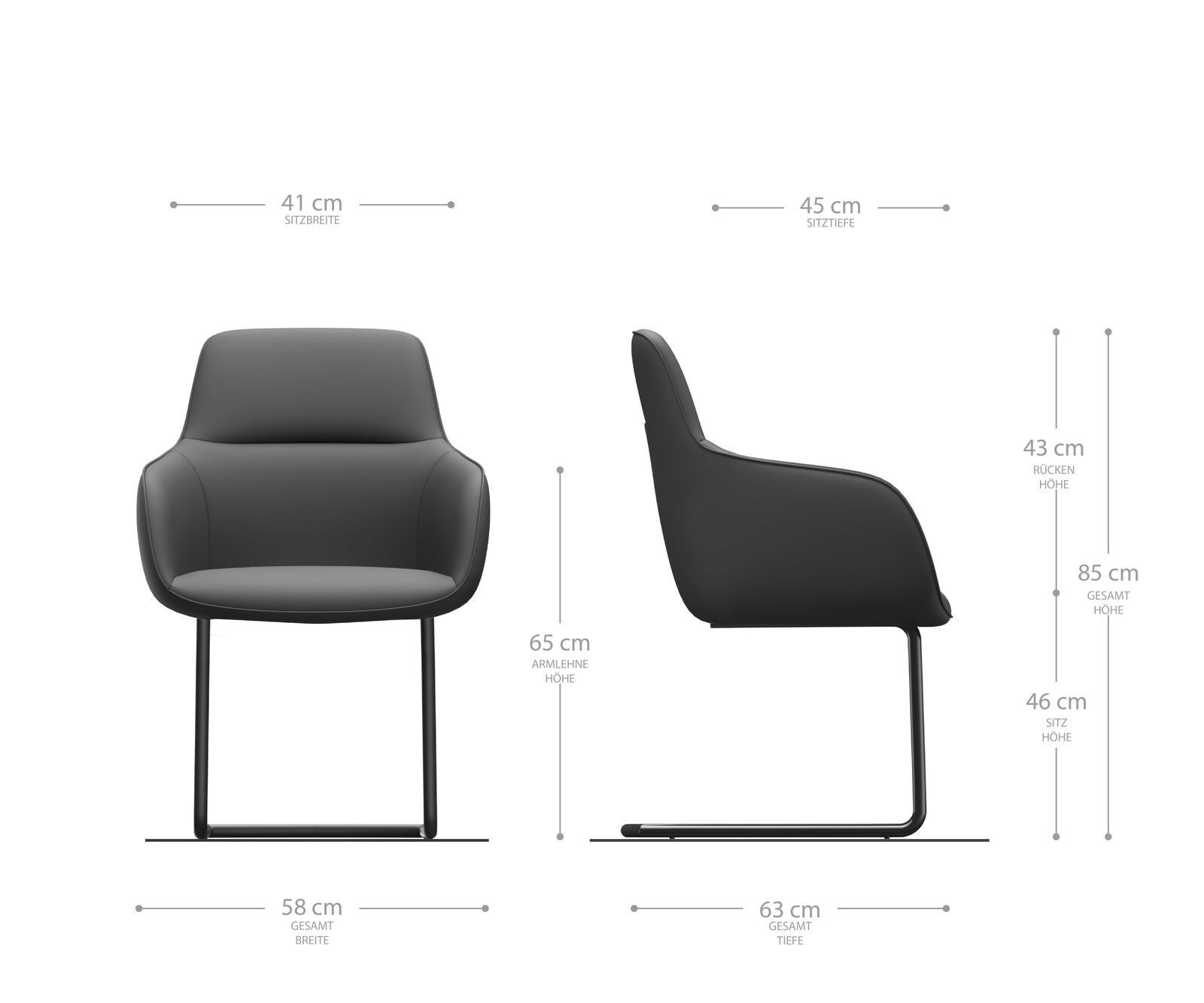 Cantilever Pejo-Flex brun antique cantilever rond noir 5