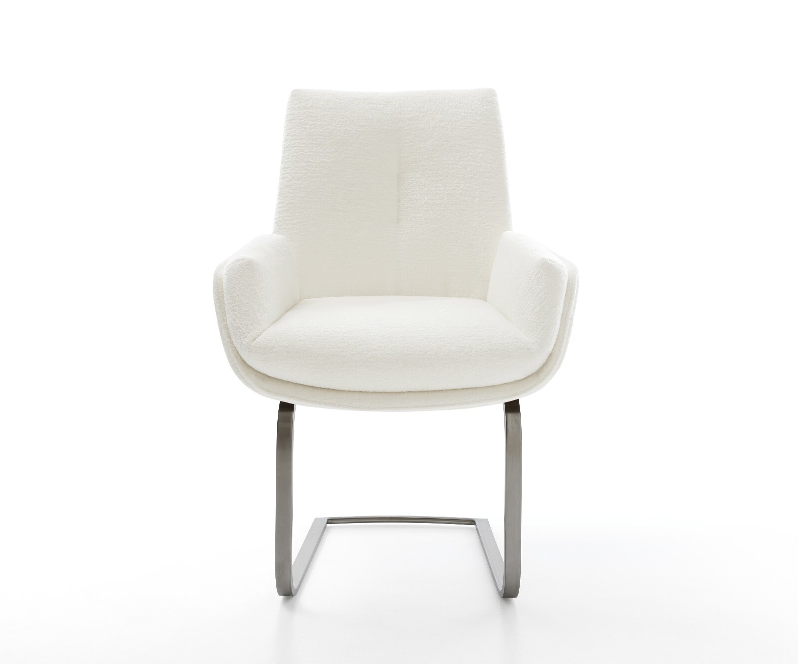 Cantilever Clea-Flex bouclé doux beige pied cantilever plat grafiete 1