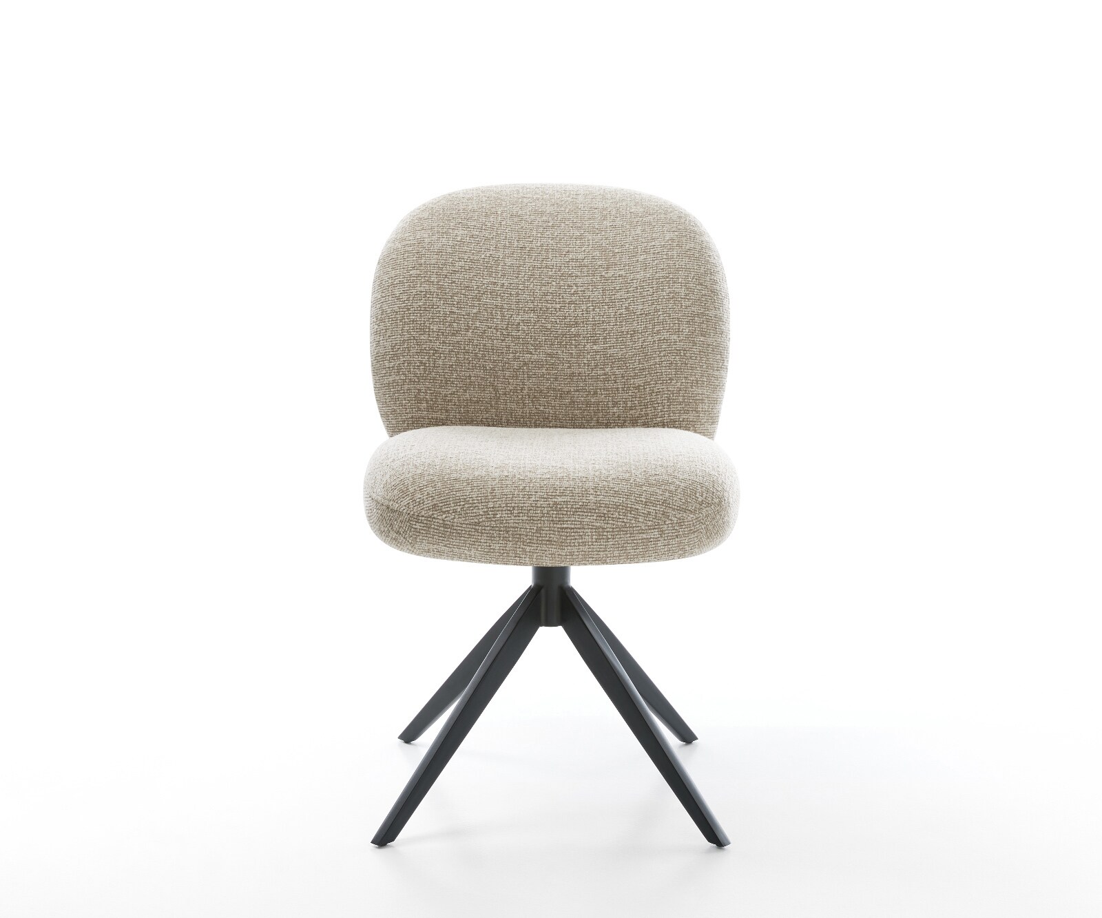 Chaise-pivotante Nube-Flex tissu tissé doux beige pied croisé large noir pivotement sur 360° fonction bascule resorts ensachés 2