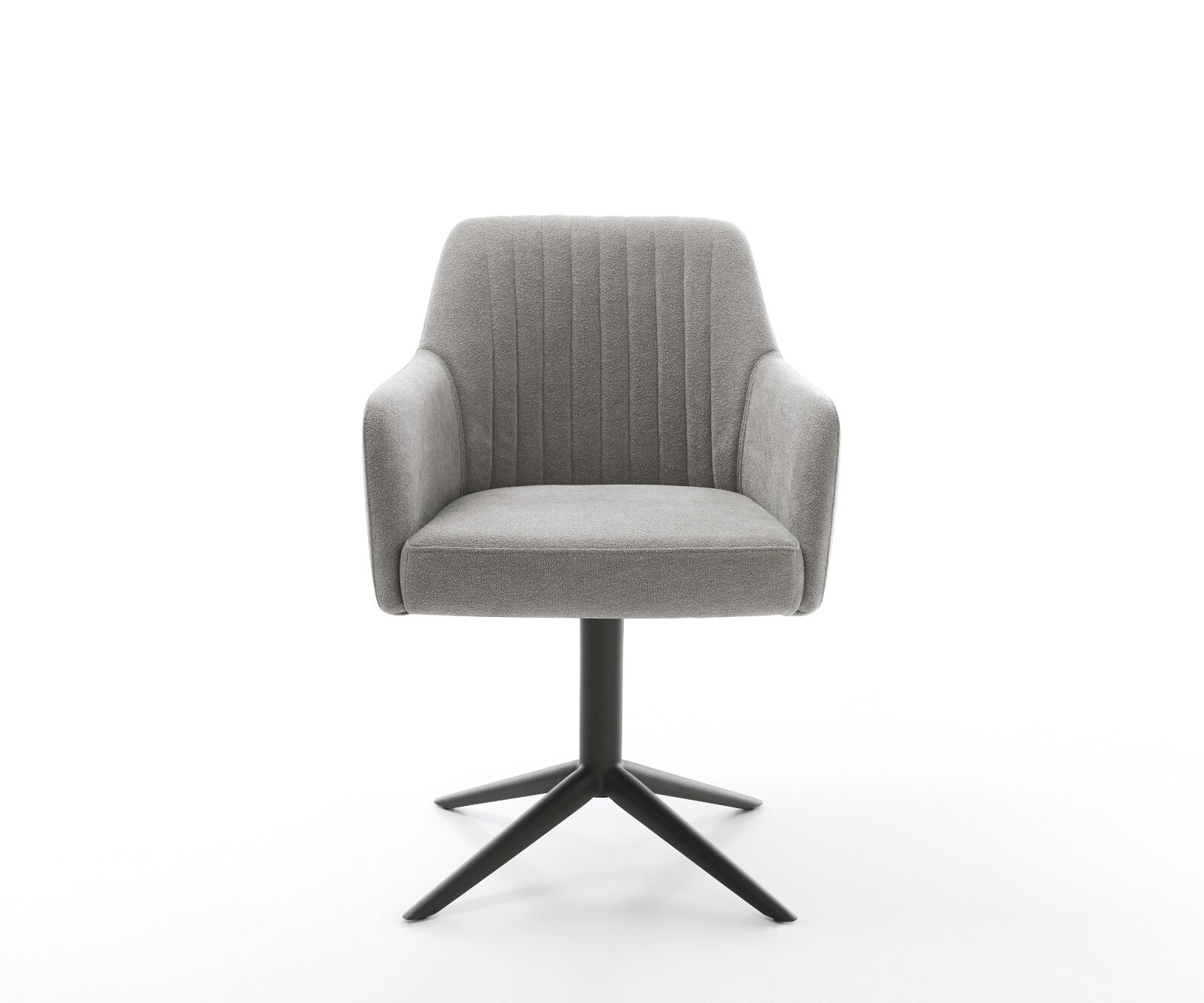 Chaise-pivotante Greg-Flex tissu structuré doux gris pied de chaise 4 branches noir pivotement sur 360° fonction bascule resorts ensachés 2