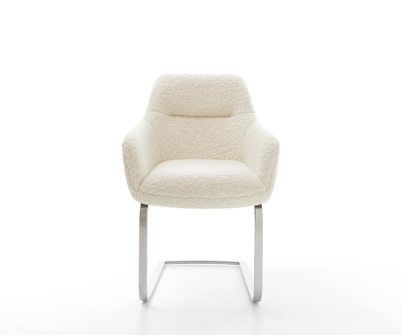 Cantilever Pejo-Flex tissu teddy beige pied cantilever plat acier inoxydable resorts ensachés 2