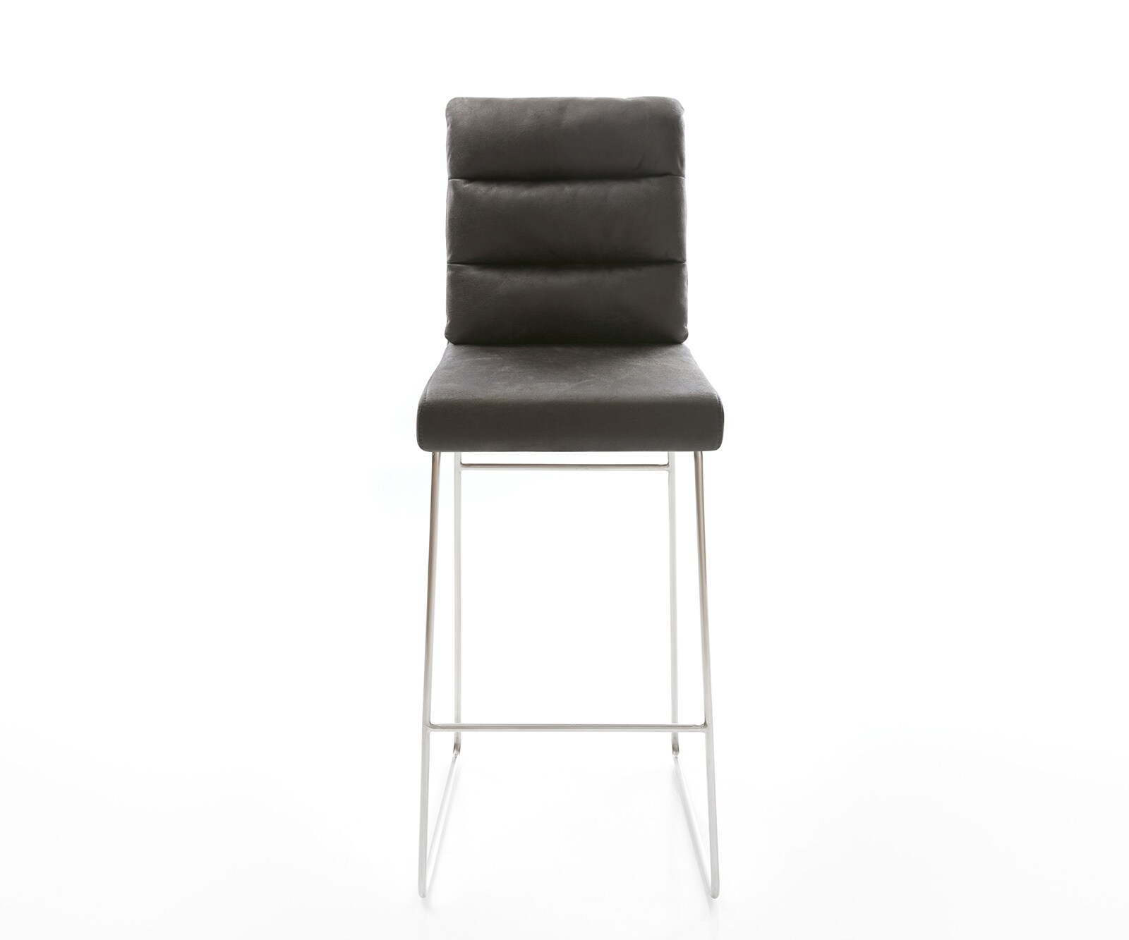 Chaise-de-bar Pela-Flex vintage anthracite cadre patin acier inoxydable 1