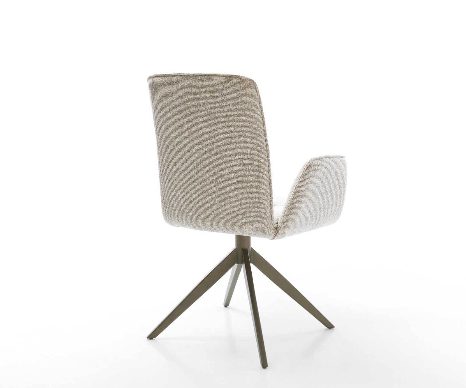 Chaise-pivotante Vinja-Flex tissu tissé doux beige pied croisé large aspect titane pivotement sur 360° fonction bascule 5