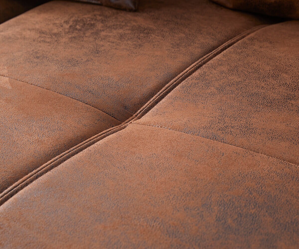 Canapé-d'angle Violetta 300 x 220 cm similicuir marron Recamière variable 4