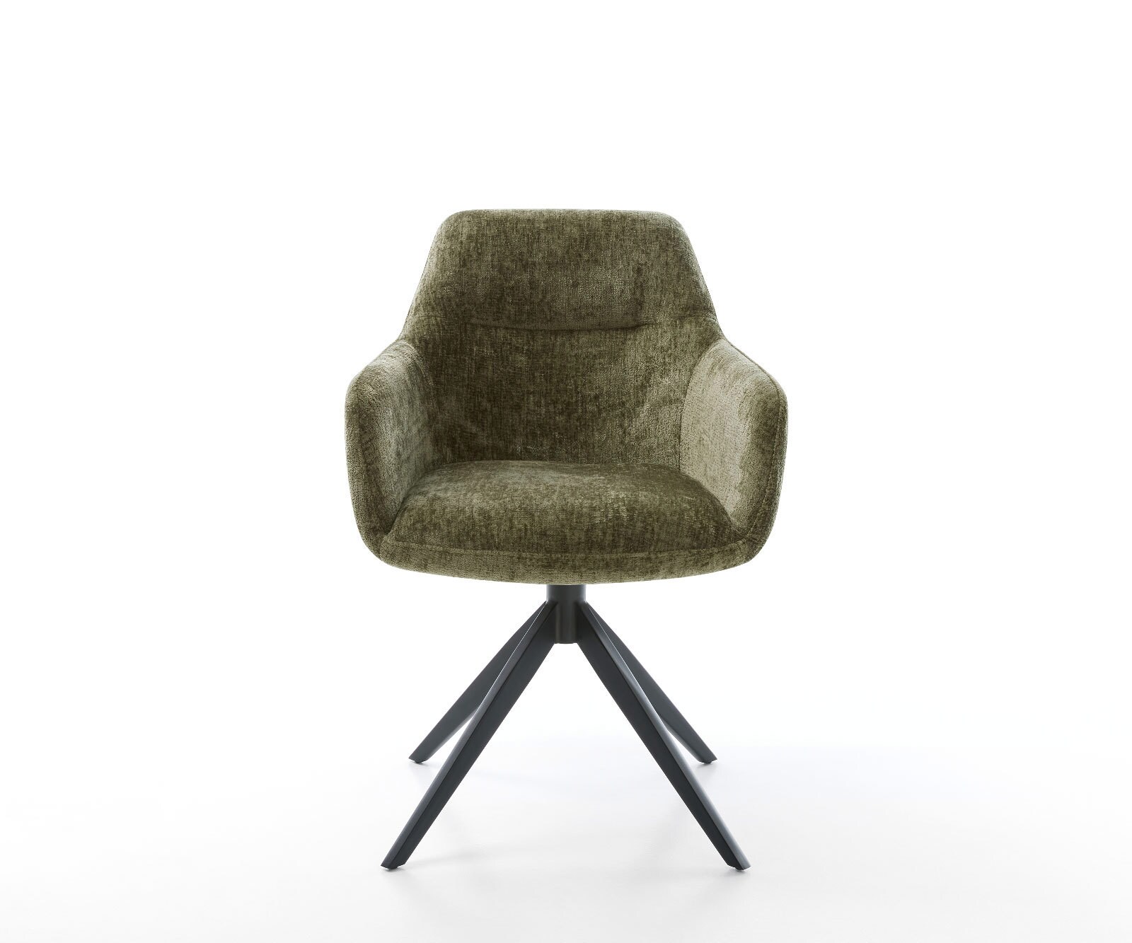 Chaise-pivotante Pejo-Flex chenille olive pied croisé large noir pivotement sur 360° fonction bascule ressorts ensachés 1