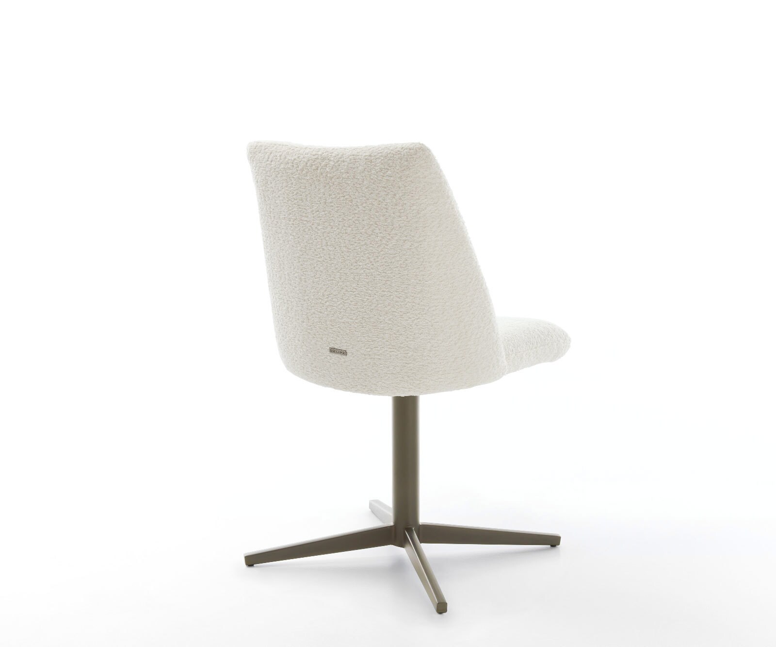 Chaise-pivotante Elso-Flex bouclé blanc pied de chaise 4 branches aspect titane pivotement sur 360° ressorts ensachés 5