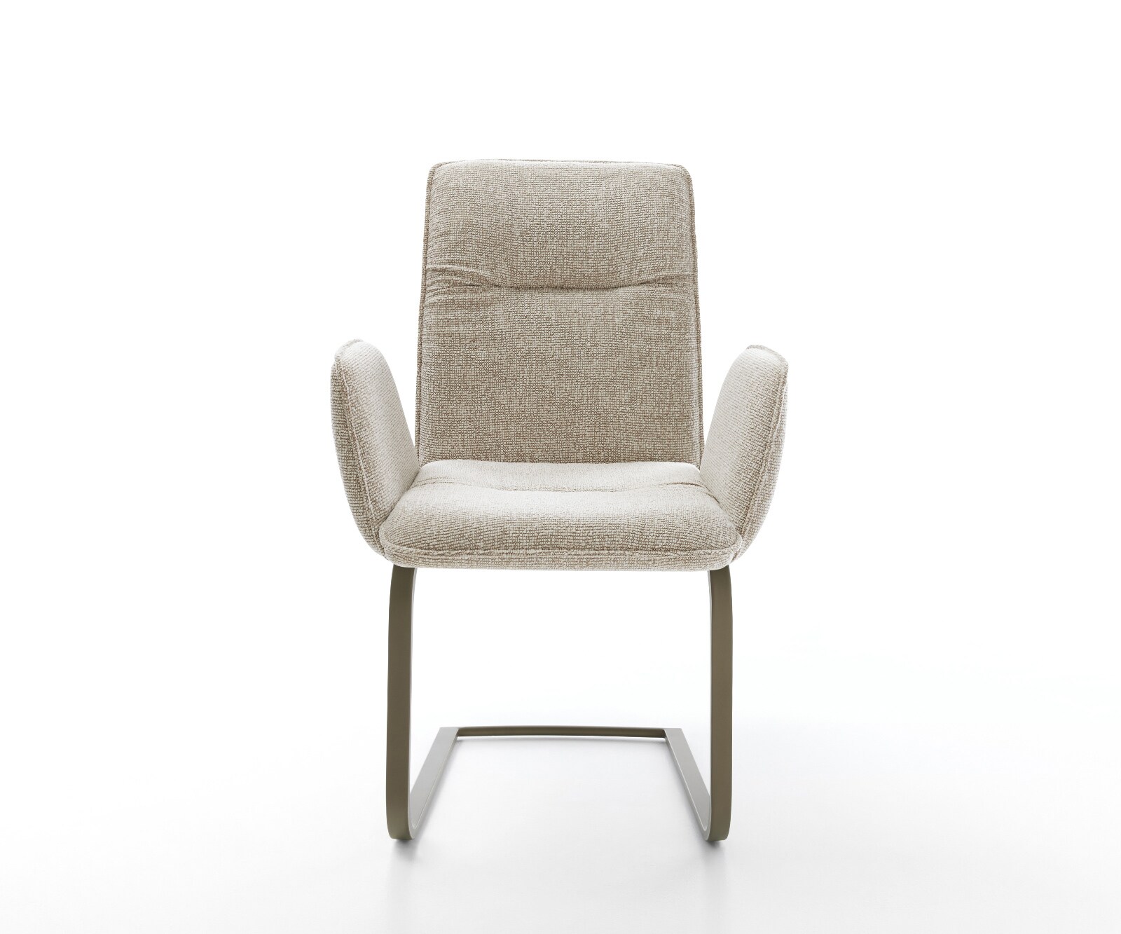 Cantilever Vinja-Flex tissu tissé doux beige pied cantilever plat aspect titane 2