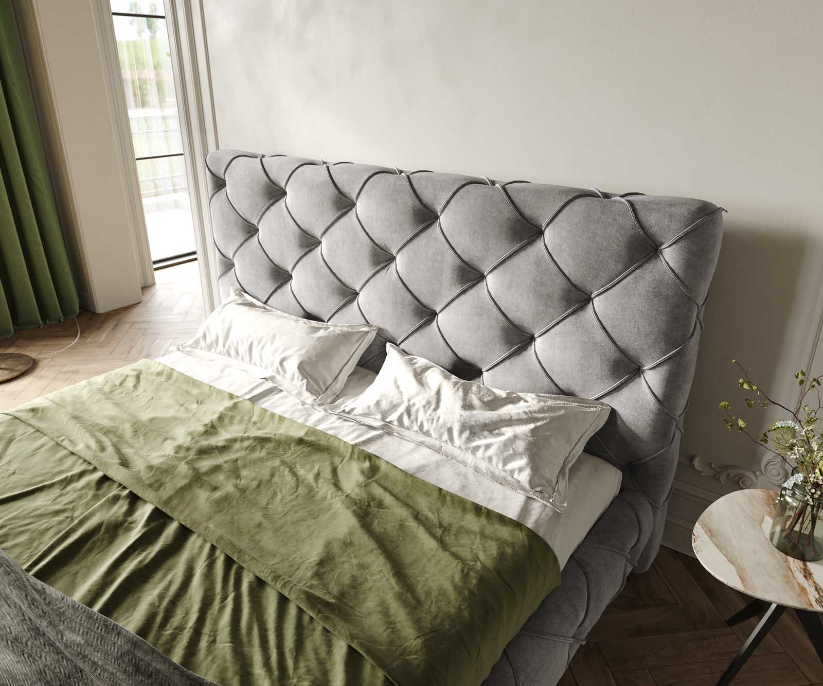 Sommier-rembourré Nayara 180x200 cm microfibre grise 5 Sommier-rembourré Nayara 180x200 cm microfibre grise 5