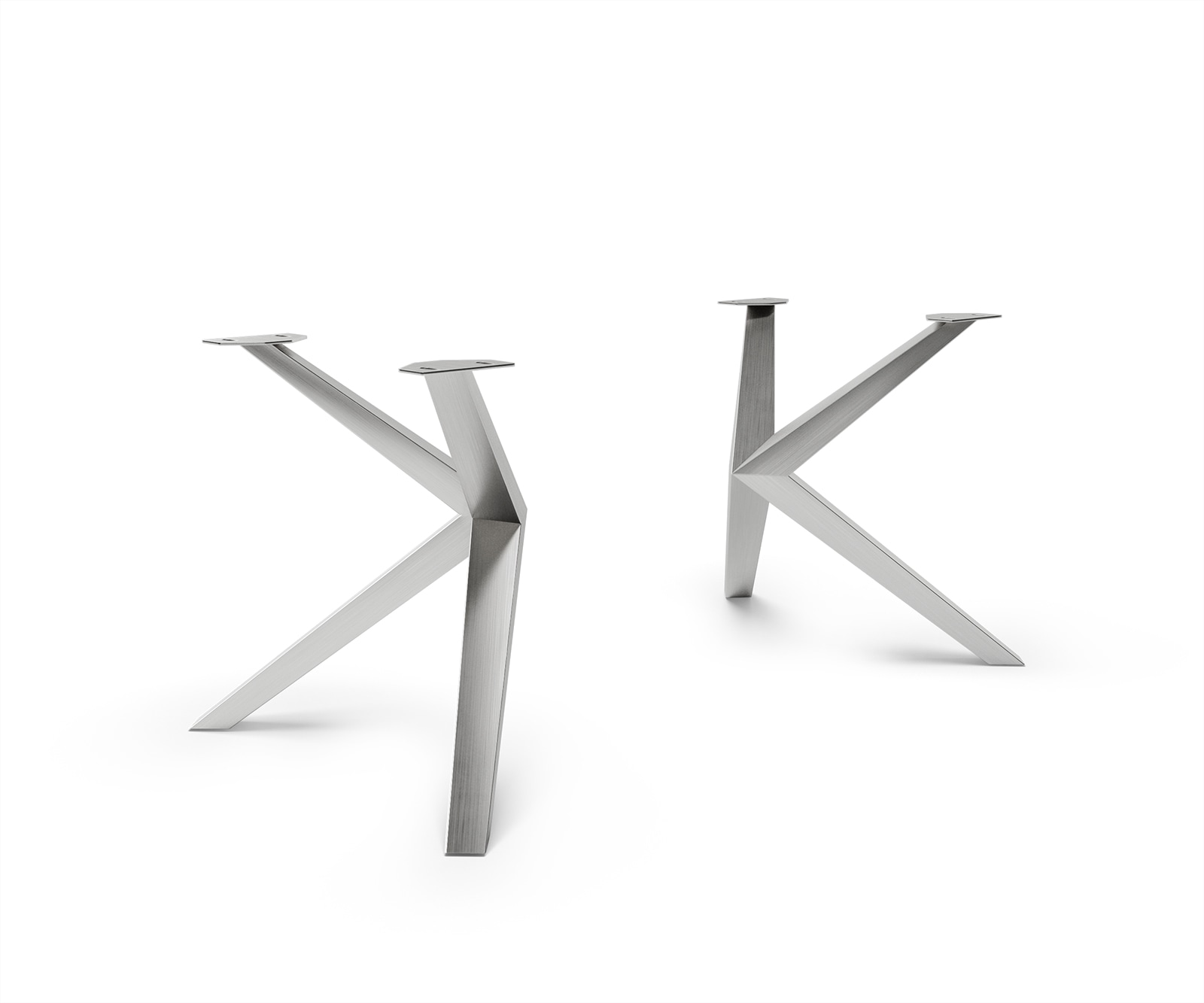 Piètement de table Zenthara anguleux acier inoxydable (set de 2 pièces) Piètement de table Zenthara anguleux acier inoxydable (set de 2 pièces)