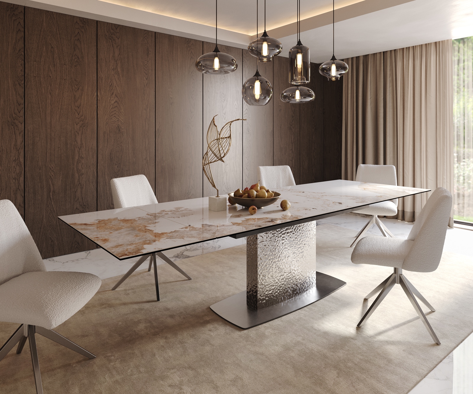 Cadre-de-table  Wave acier inoxydable brossé pour plateaux de table à partir de 200 cm 3 Cadre-de-table  Wave acier inoxydable brossé pour plateaux de table à partir de 200 cm 3