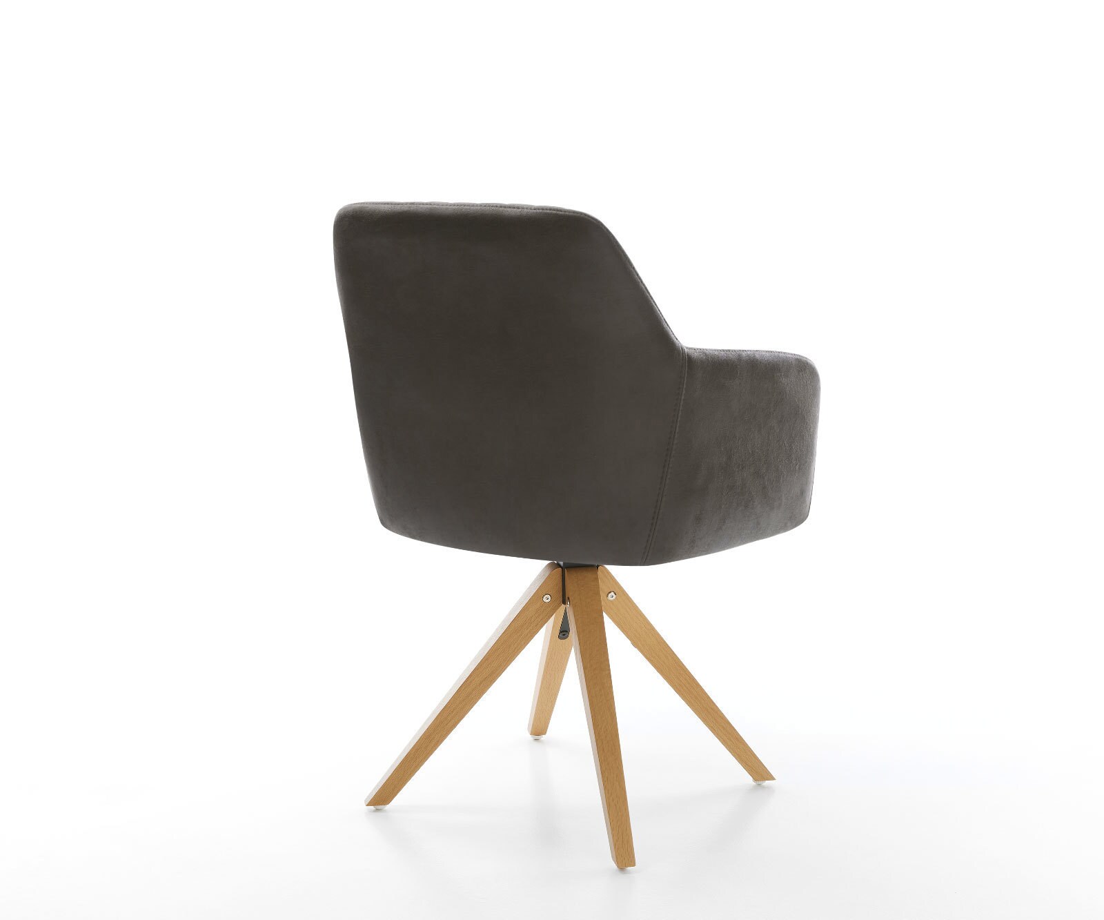 Chaise-de-salle-à-manger Greg-Flex microvelours anthracite vintage pied en bois angulaire naturel ressorts ensachés 4