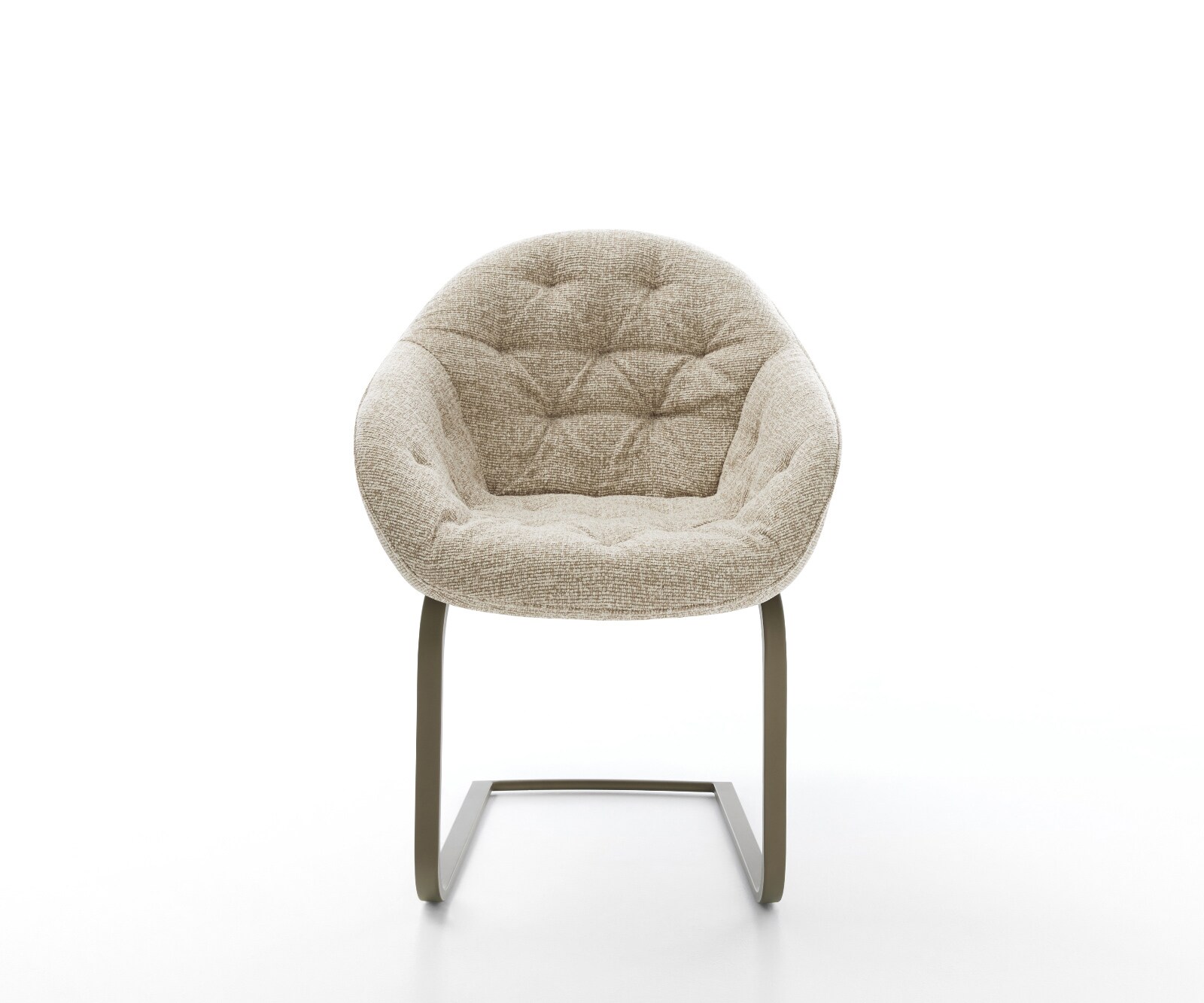 Cantilever Gaio-Flex tissu tissé doux beige pied cantilever plat aspect titane 2