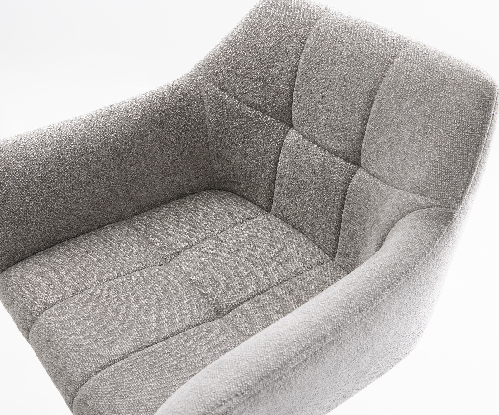 Chaise-de-bar Yulo-Flex Tissu structuré doux Gris Pied trapèze noir Noir 3