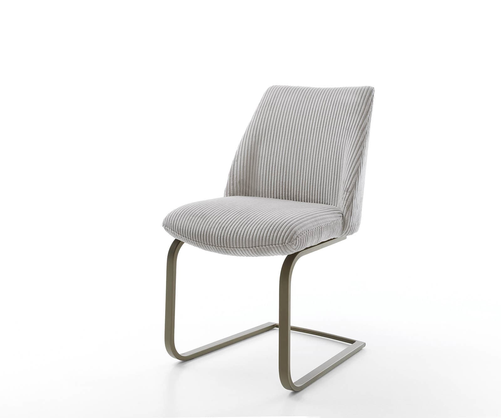 Cantilever Elso-Flex côtelé gris argenté pied cantilever plat aspect titane ressorts ensachés Cantilever Elso-Flex côtelé gris argenté pied cantilever plat aspect titane ressorts ensachés