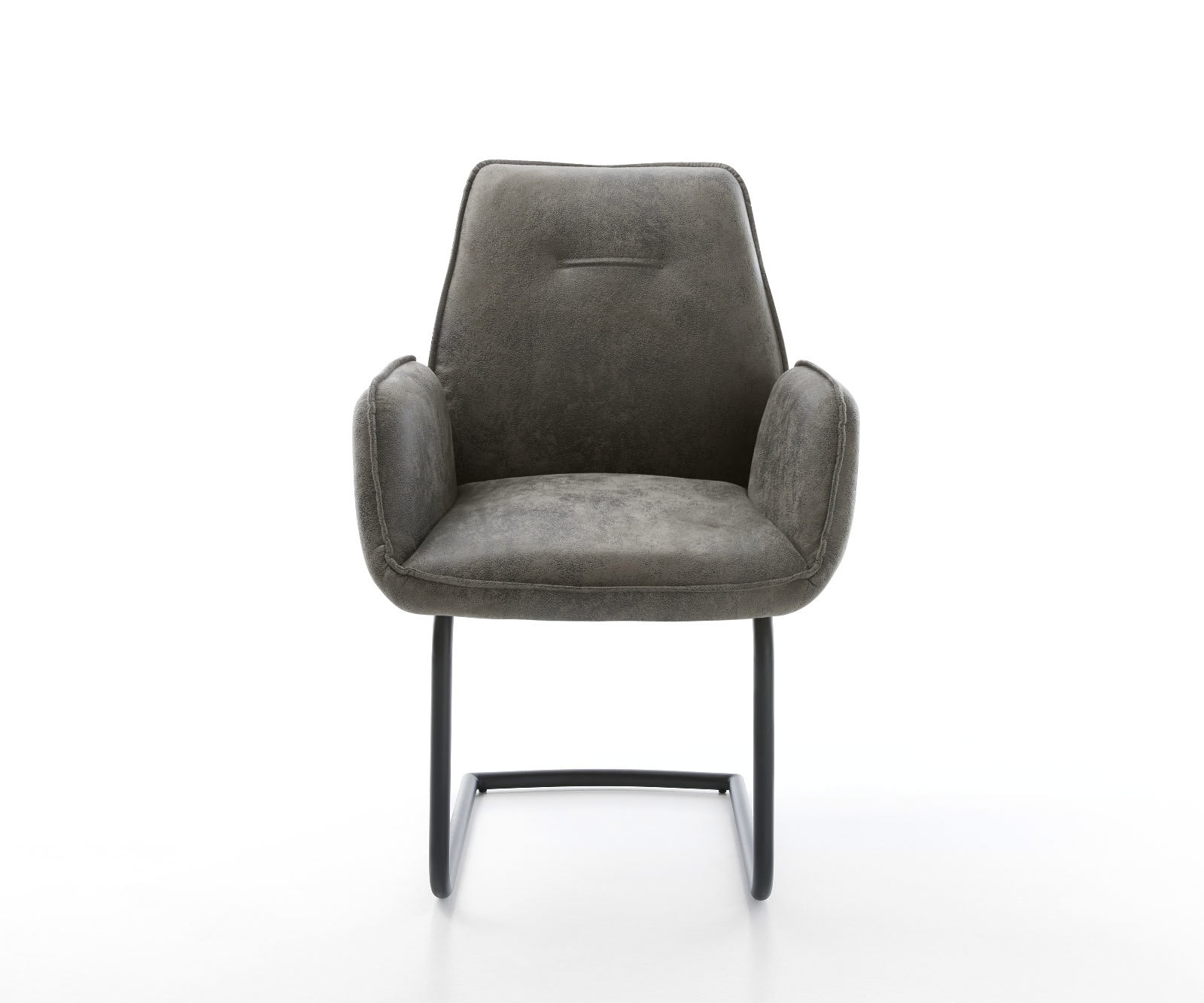 Cantilever Zoa-Flex microvelours gris antique pied cantilever rond noir ressorts ensachés 2