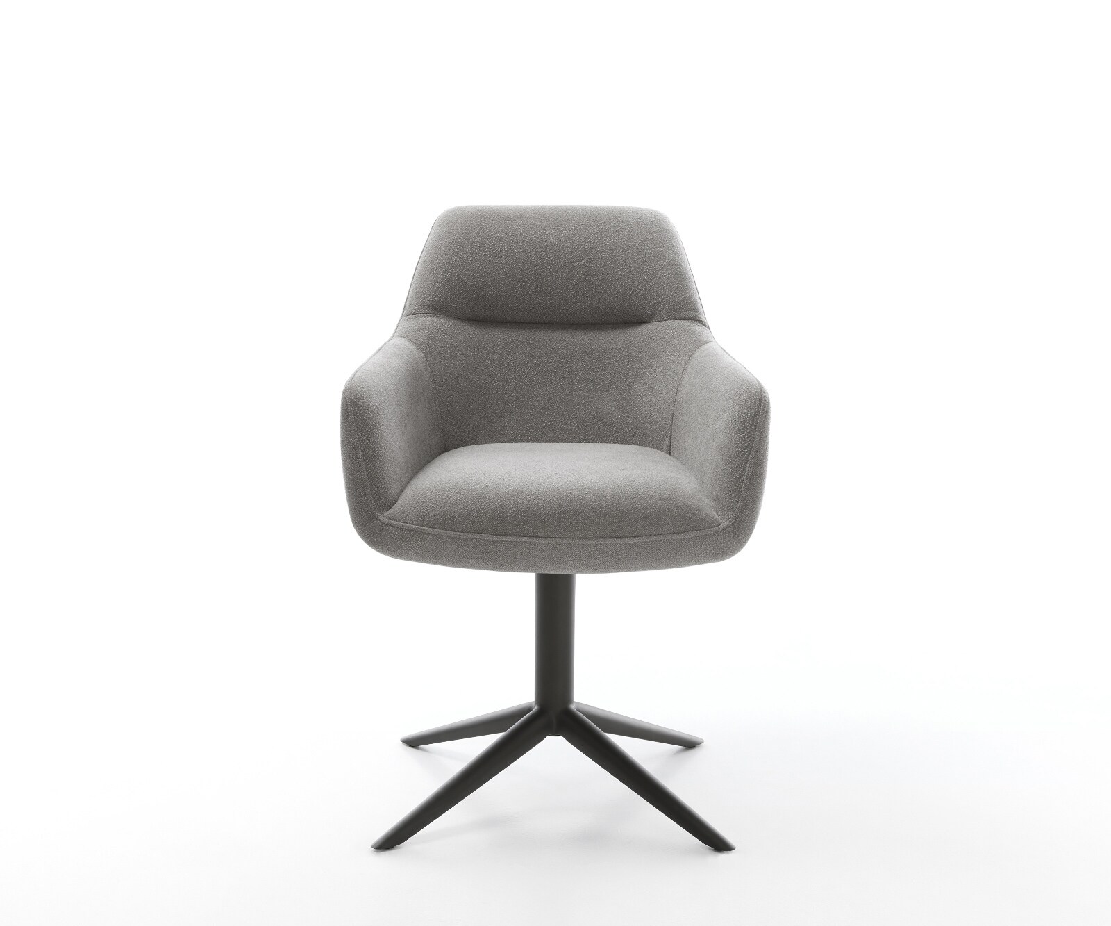 Chaise-pivotante Pejo-Flex tissu structuré doux gris pied de chaise 4 branches noir pivotement sur 360° fonction bascule resorts ensachés 2