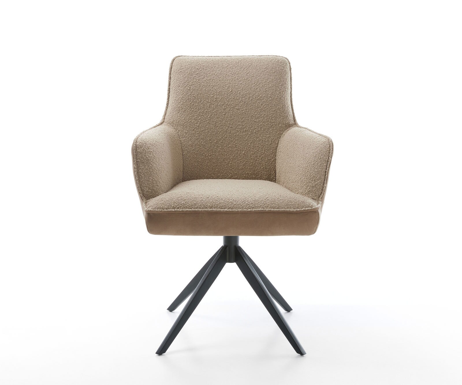 Chaise-pivotante Heira-Flex tissu mixte boue pied croisé large noir pivotement sur 360° fonction bascule ressorts ensachés 1