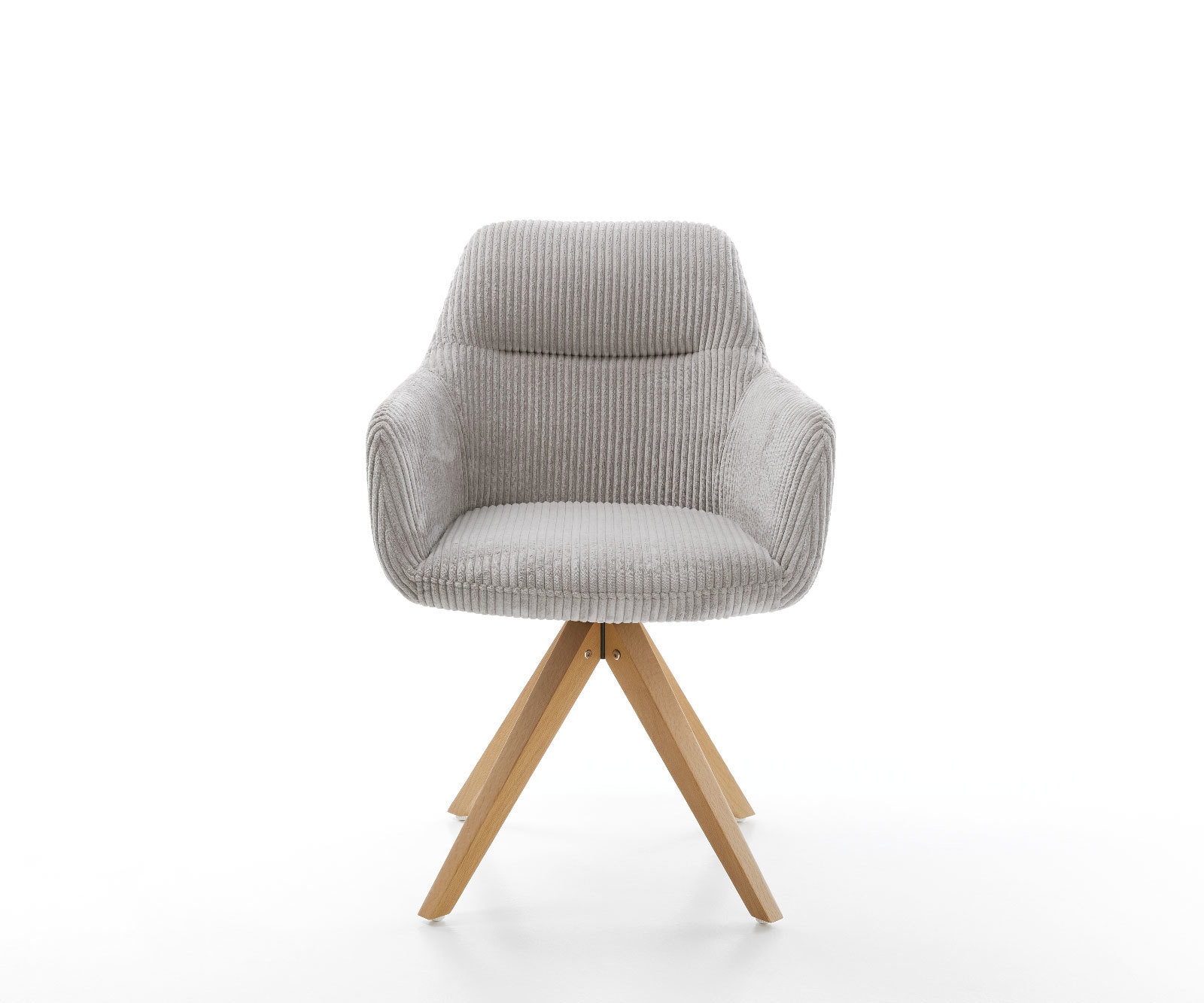 Chaise-de-salle-à-manger Pejo-Flex côtelé gris argenté pied en bois angulaire naturel ressorts ensachés 1 Chaise-de-salle-à-manger Pejo-Flex côtelé gris argenté pied en bois angulaire naturel ressorts ensachés 1