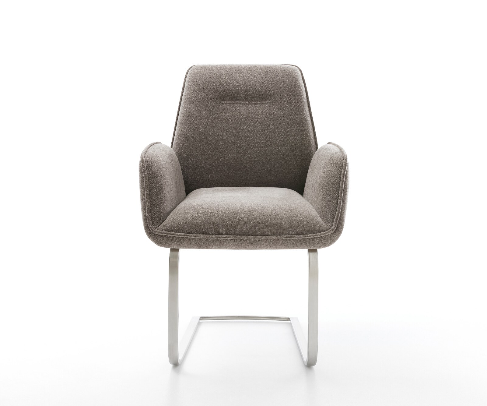 Cantilever Zoa-Flex tissu structuré doux taupe pied cantilever plat acier inoxydable ressorts ensachés 1