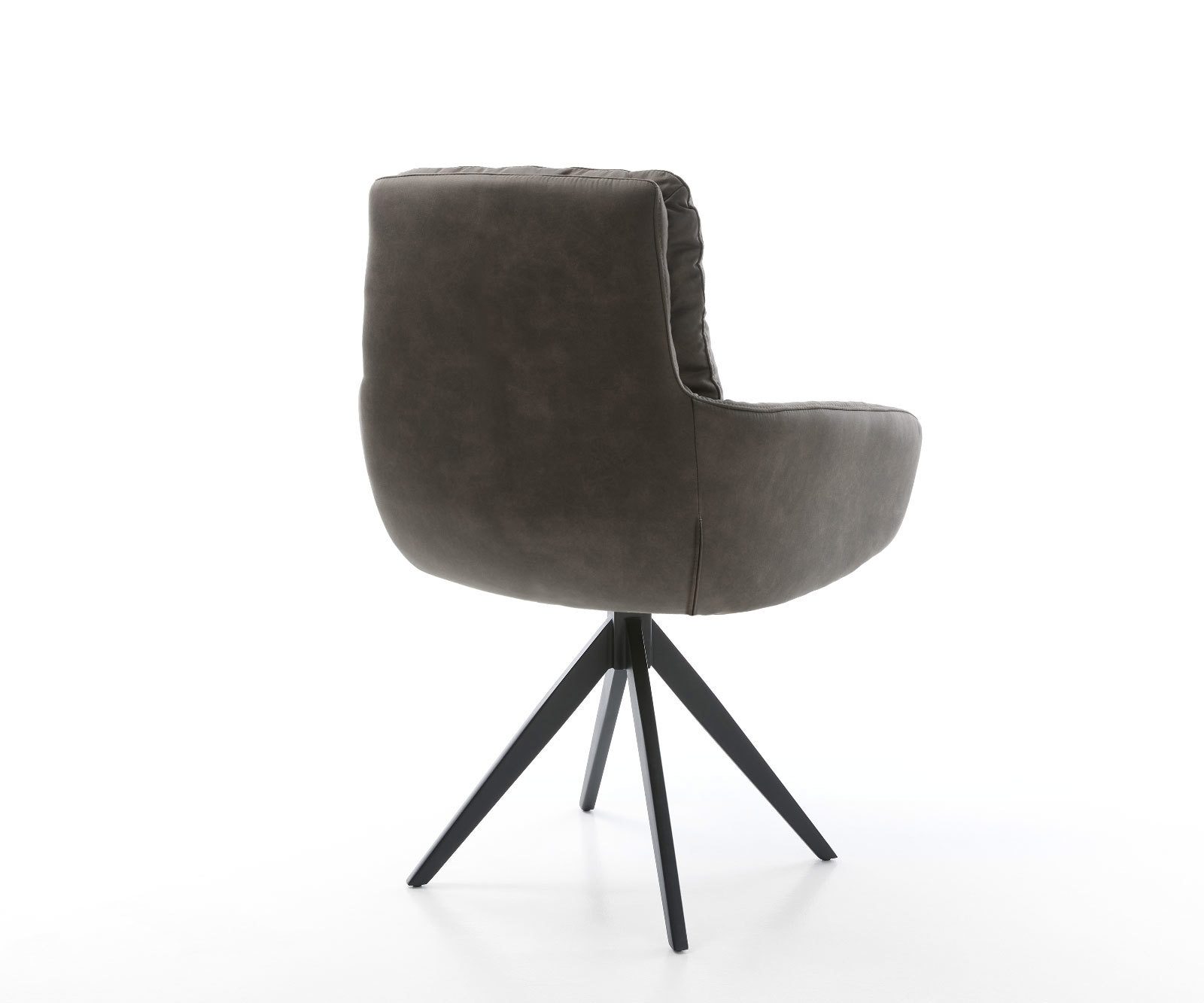 Chaise-de-salle-à-manger Abelia-Flex avec accoudoirs microvelours anthracite vintage pied croisé angulaire noir 5