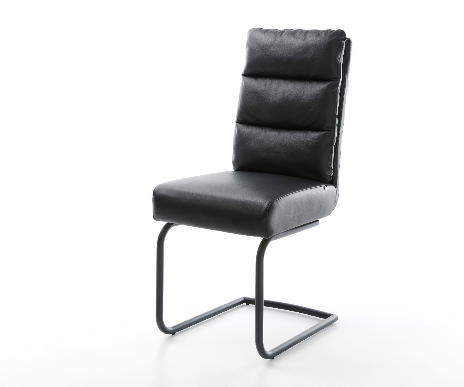 Cantilever Pela-Flex cuir de vache noir pied cantilever rond noir ressorts ensachés Cantilever Pela-Flex cuir de vache noir pied cantilever rond noir ressorts ensachés