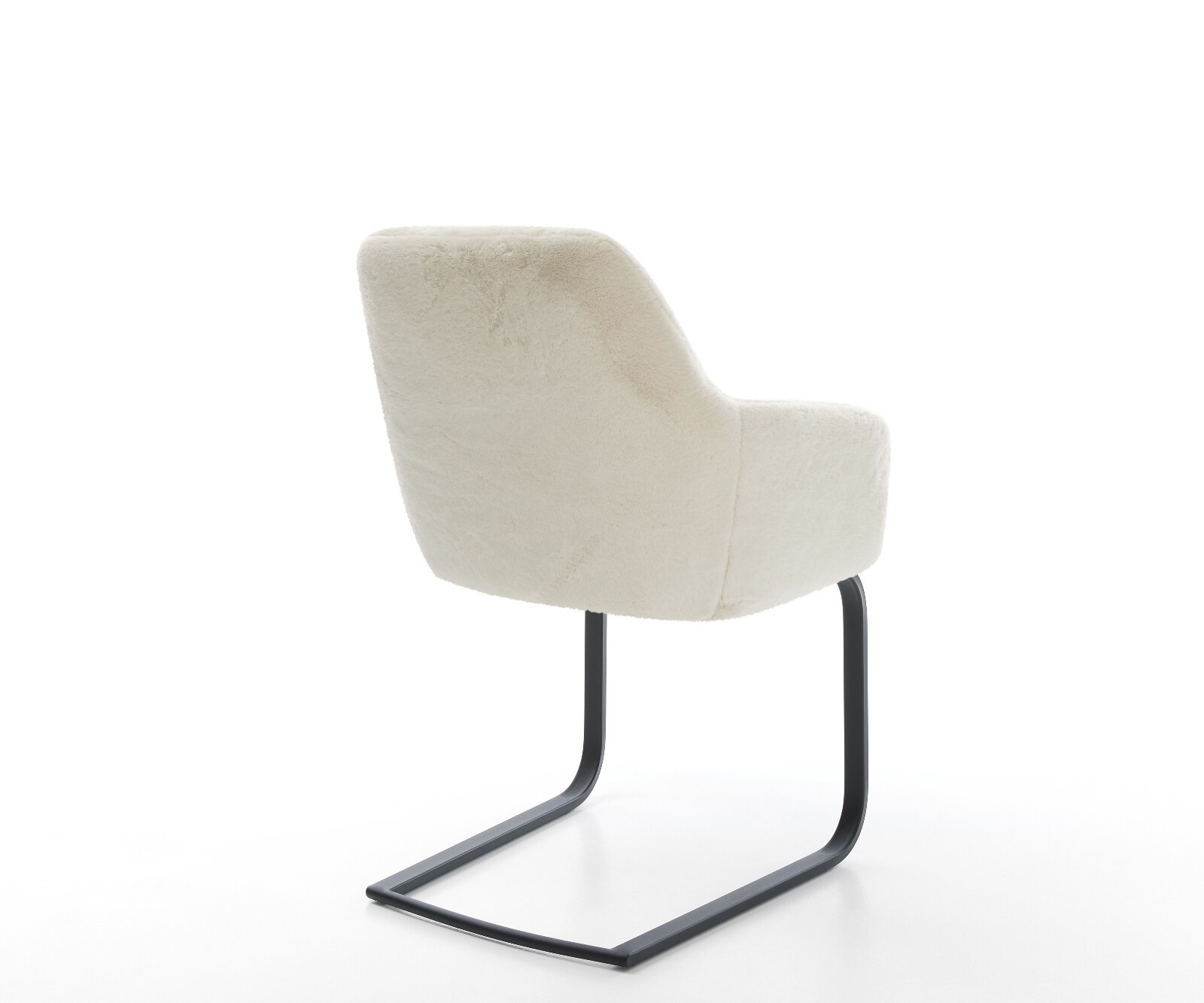 Cantilever Pejo-Flex peluche crème-blanc pied cantilever plat noir resorts ensachés 4