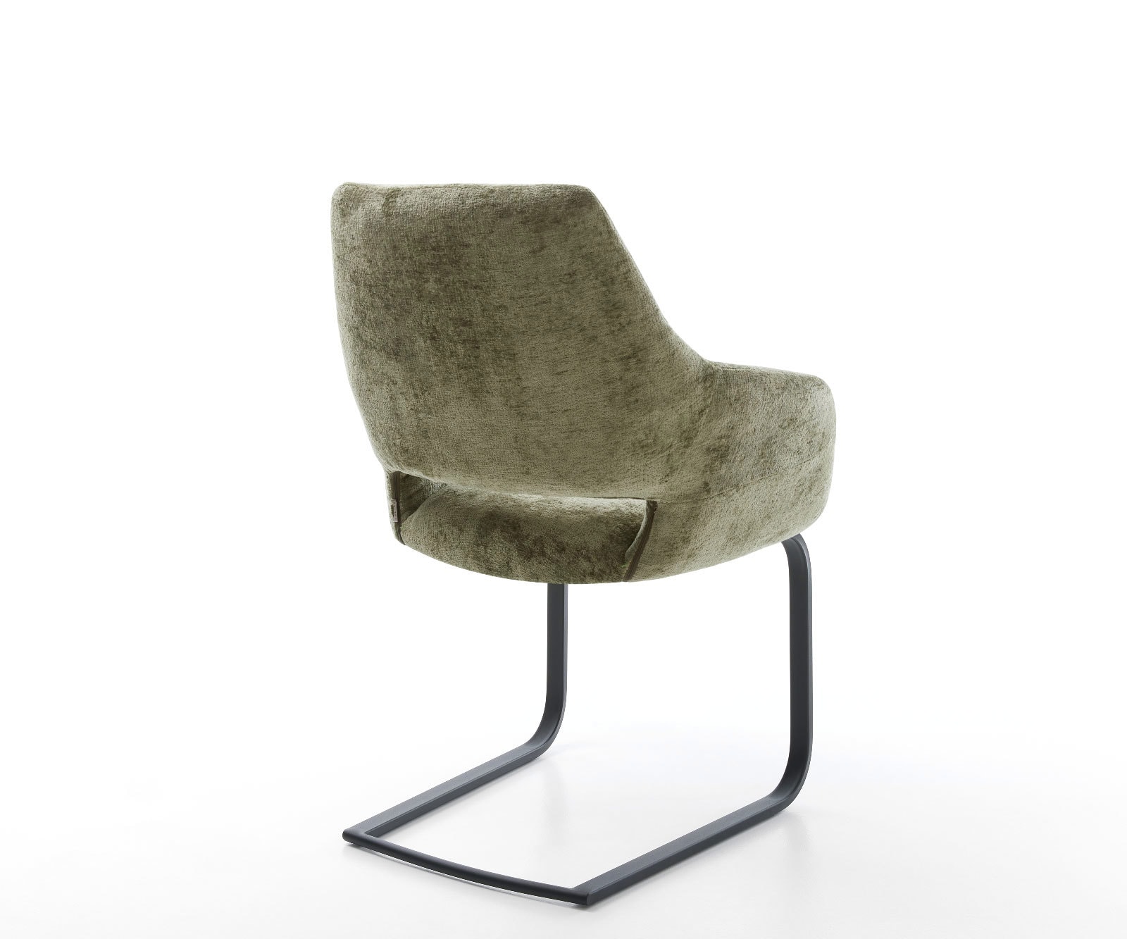 Cantilever Yago-Flex avec accoudoirs chenille olive pied cantilever plat noir ressorts ensachés 4 Cantilever Yago-Flex avec accoudoirs chenille olive pied cantilever plat noir ressorts ensachés 4