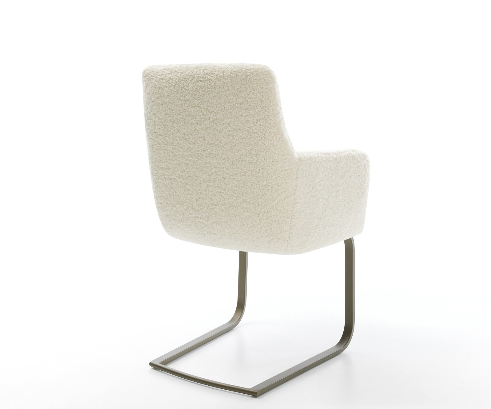 Cantilever Heira-Flex avec accoudoirs tissu teddy beige pied cantilever plat aspect titane resorts ensachés 5