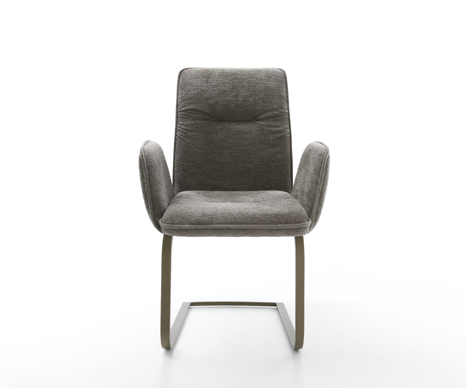 Cantilever Vinja-Flex bouclé doux couleur boue pied cantilever plat aspect titane 1