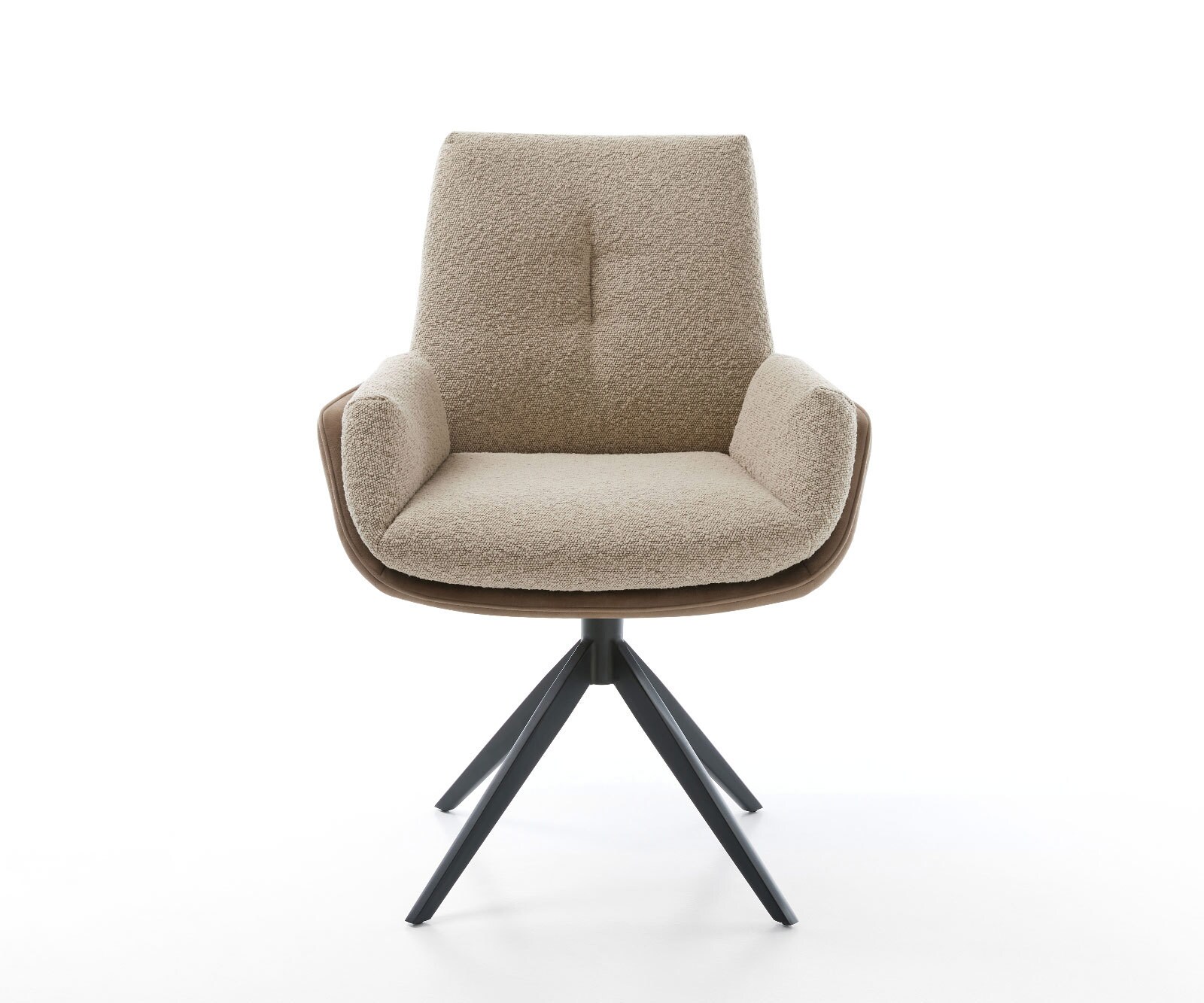 Chaise-pivotante Clea-Flex microvelours boue pied croisé large noir pivotement sur 360° fonction bascule 1