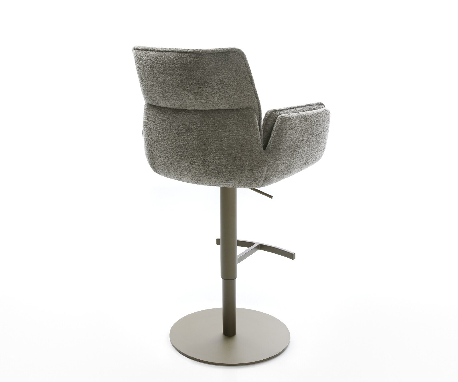 Chaise-de-bar Nela-Flex Bouclé doux Boue Pied pivotant réglable en hauteur couleur titane Couleur titane 4