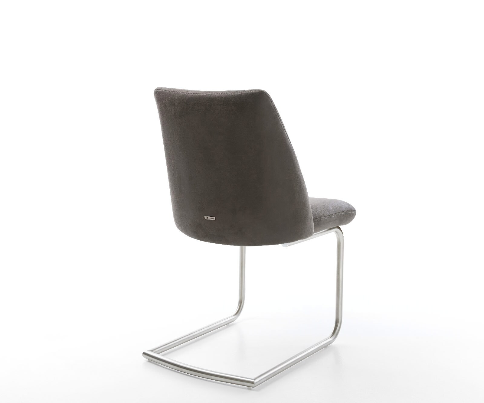 Cantilever Elso-Flex microvelours anthracite vintage pied cantilever rond acier inoxydable brossé ressorts ensachés 5