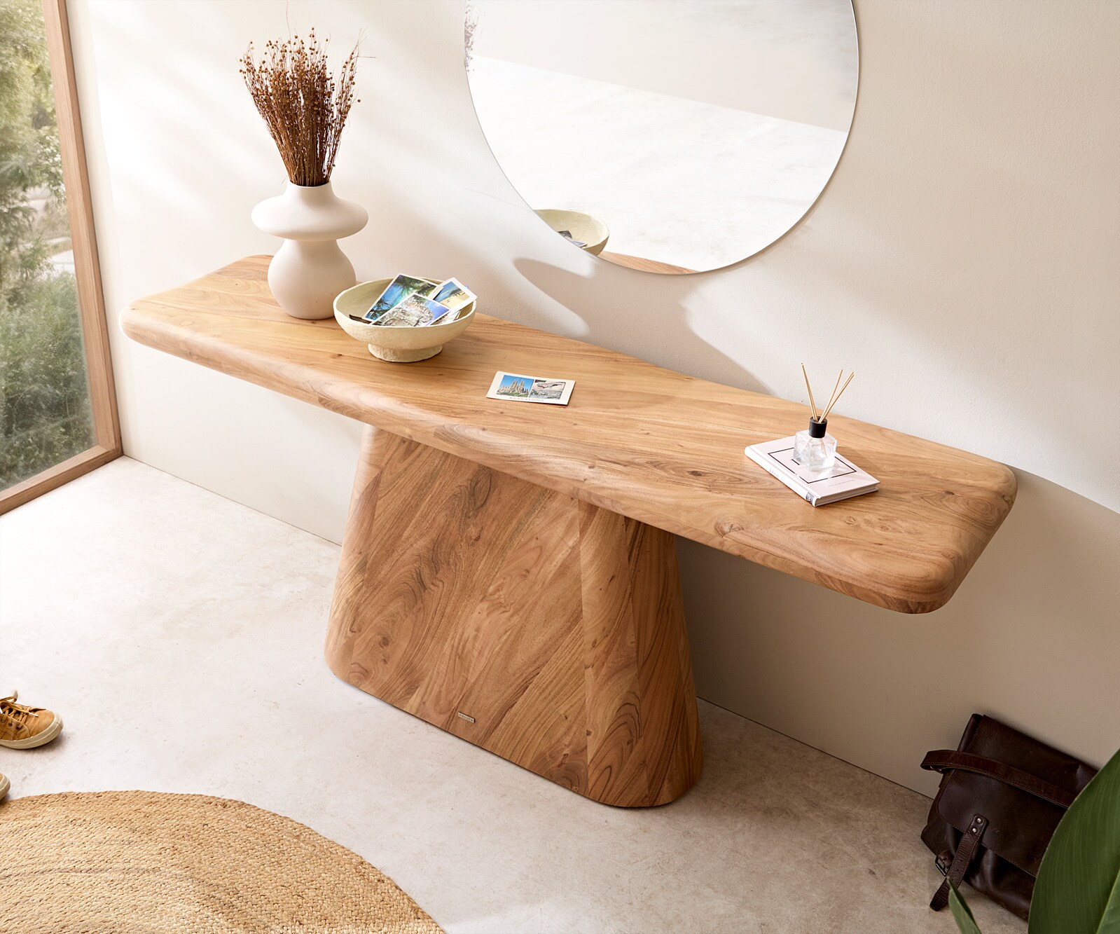 Table-console Suva 180x45 cm acacia naturel 3