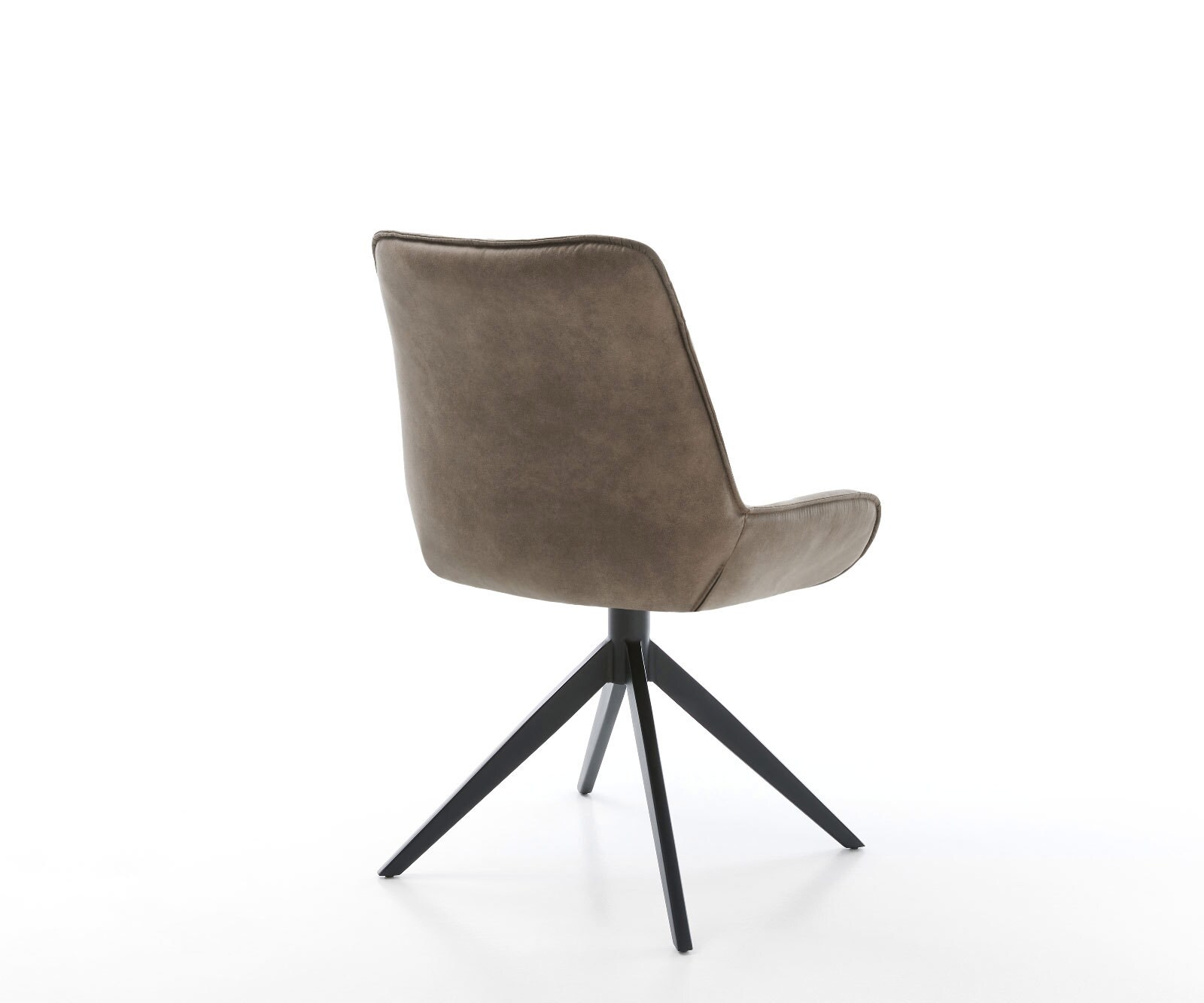 Chaise-pivotante Taimi-Flex microvelours taupe vintage pied croisé large noir pivotement sur 360° fonction bascule 4