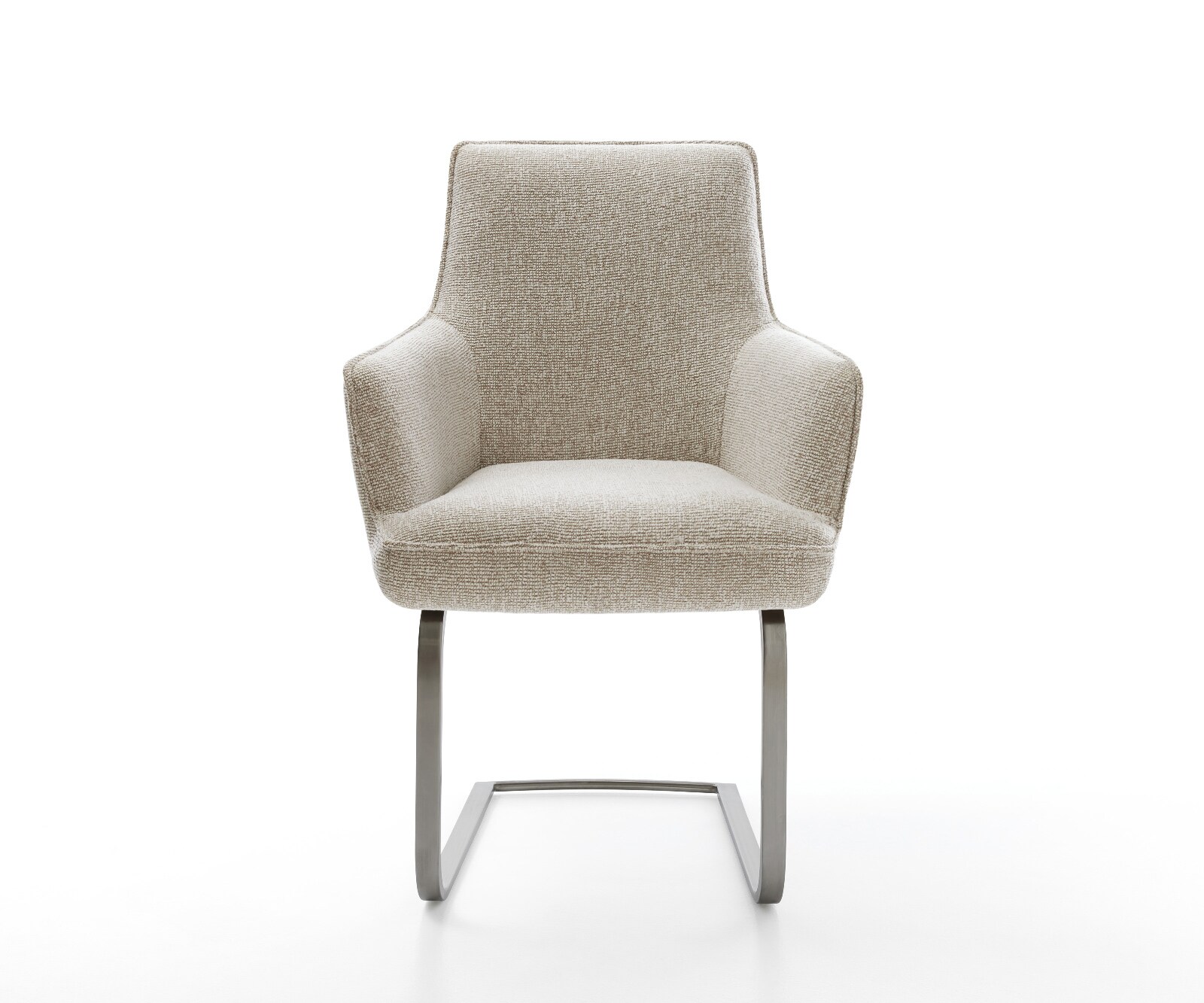 Cantilever Heira-Flex avec accoudoirs tissu tissé doux beige pied cantilever plat grafiete resorts ensachés 2