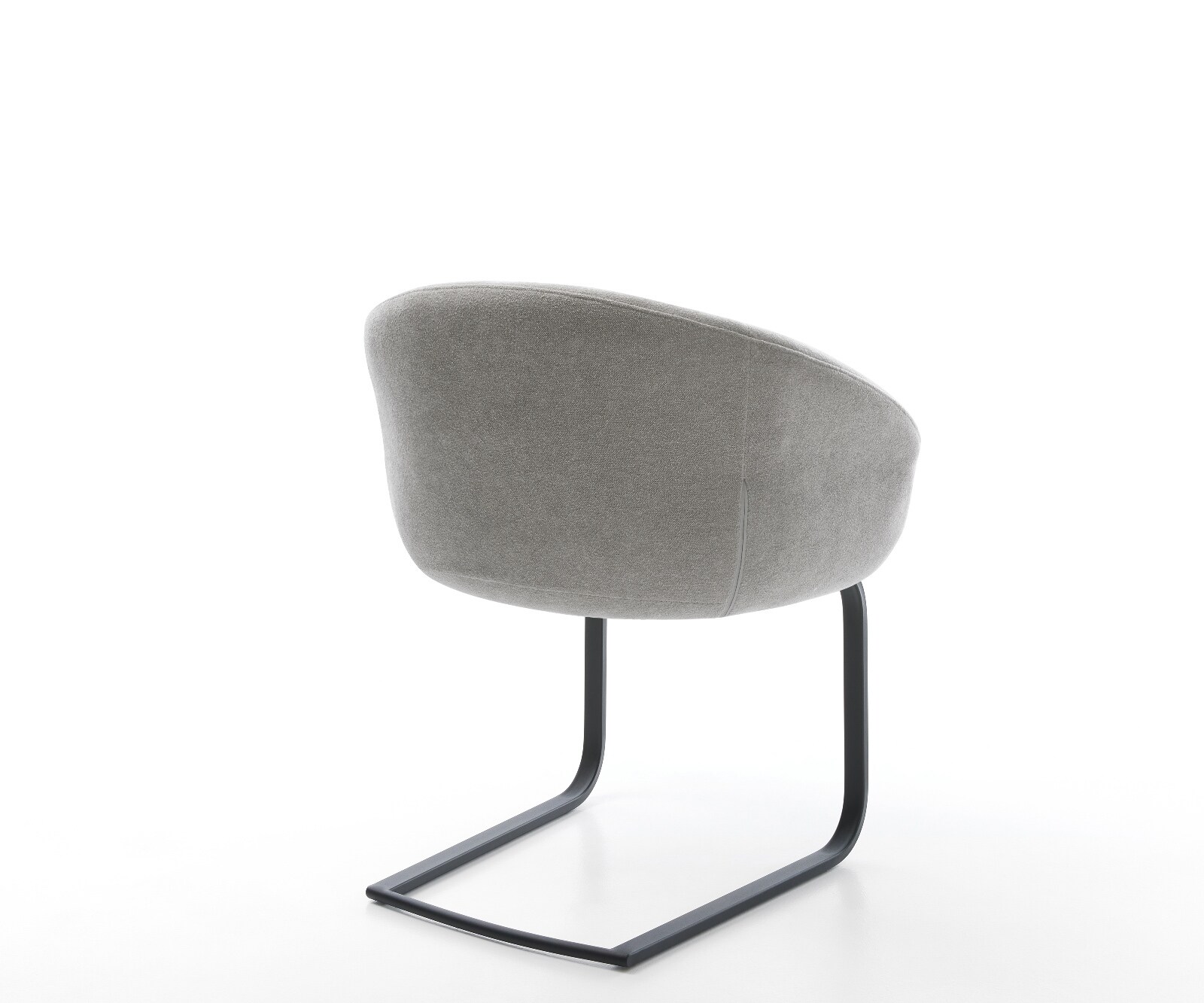 Cantilever Vinka-Flex avec accoudoirs tissu structuré doux gris pied cantilever plat noir resorts ensachés 5
