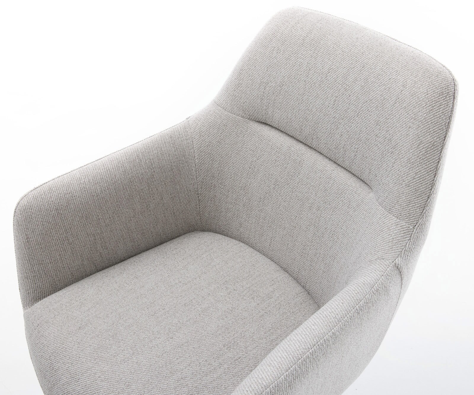 Chaise-pivotante Pejo-Flex rayures gris clair pied croisé large acier inoxydable brossé pivotement sur 360° fonction bascule ressorts ensachés 4