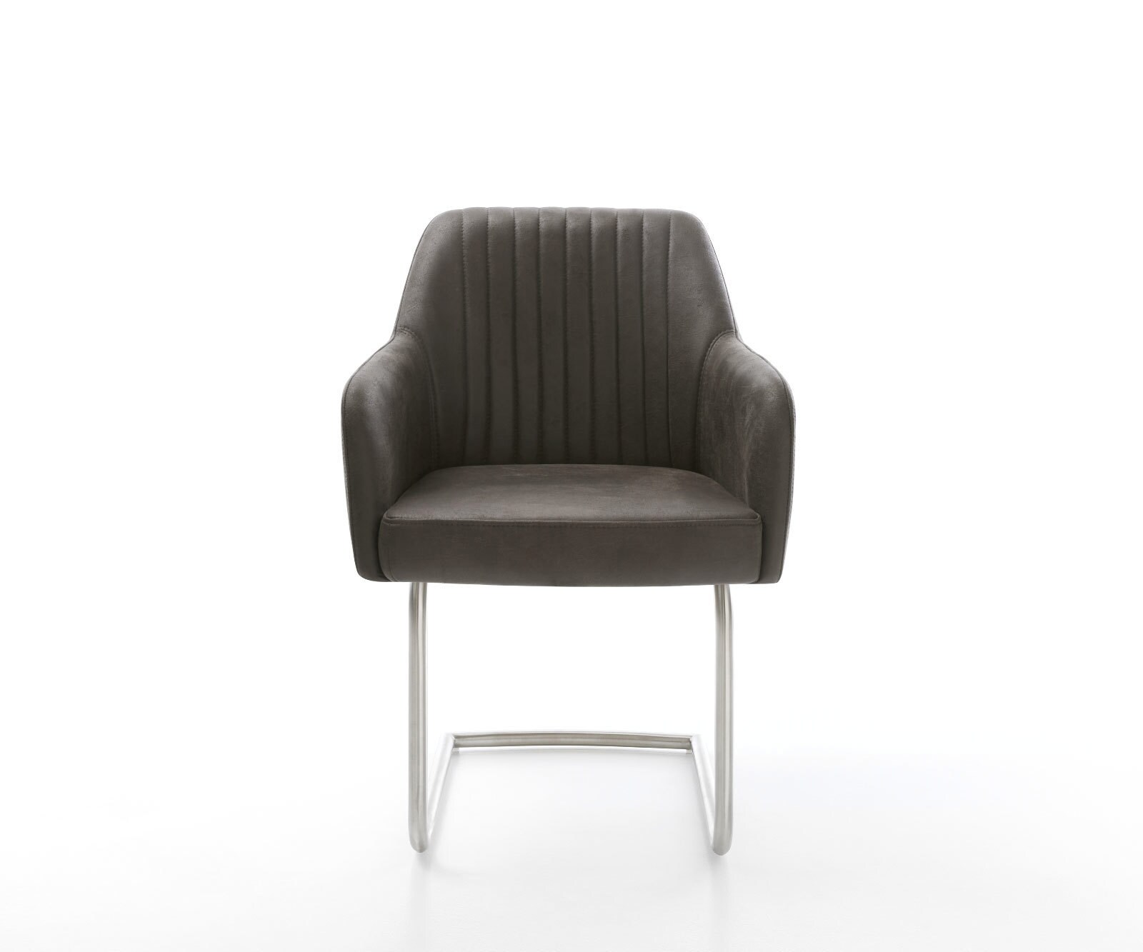 Cantilever Greg-Flex microvelours anthracite vintage pied cantilever rond acier inoxydable brossé ressorts ensachés 1 Cantilever Greg-Flex microvelours anthracite vintage pied cantilever rond acier inoxydable brossé ressorts ensachés 1