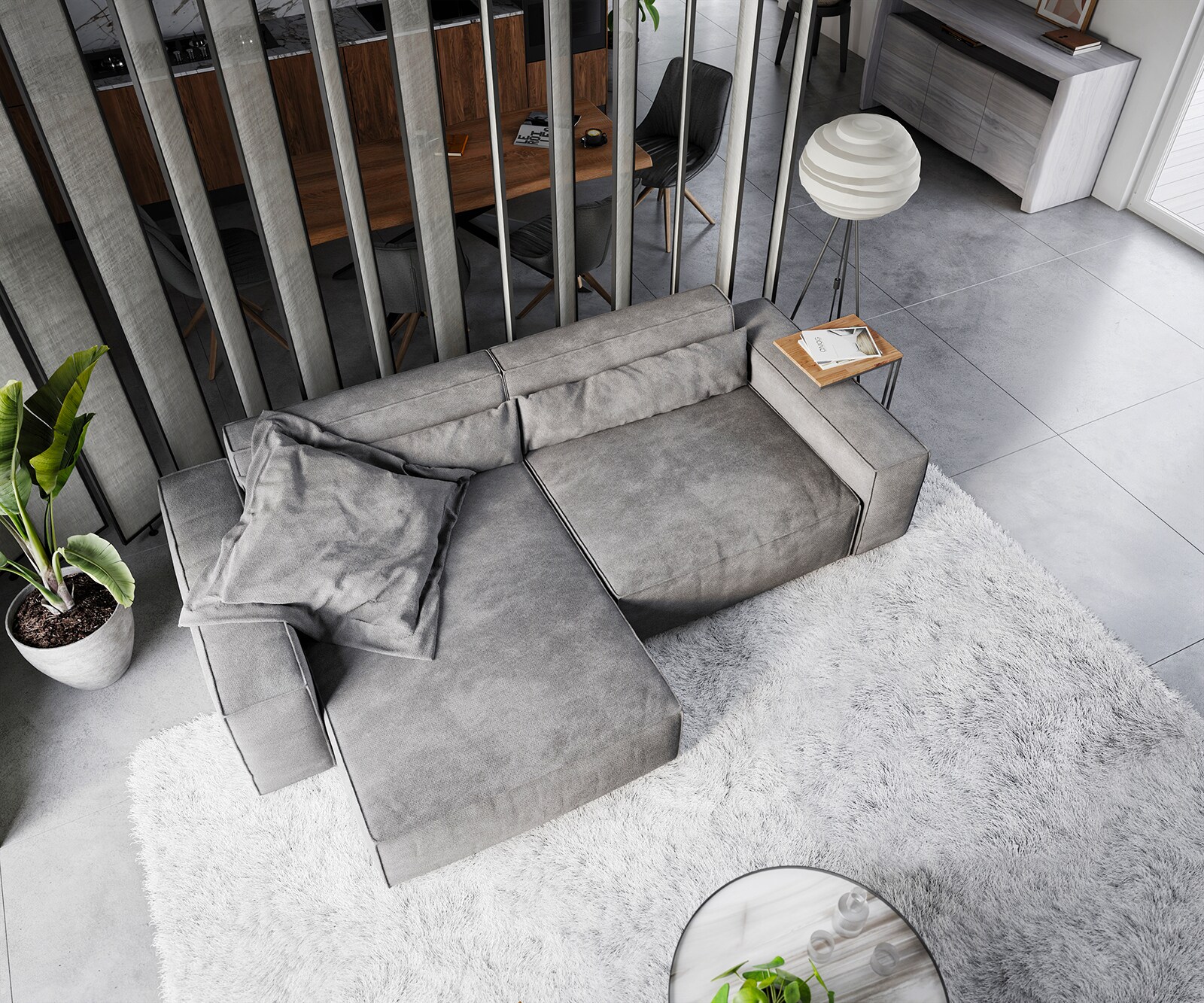 Canapé d'angle Sirpio XL 270x170 cm Microfibre Taupe Recamiere variable 3