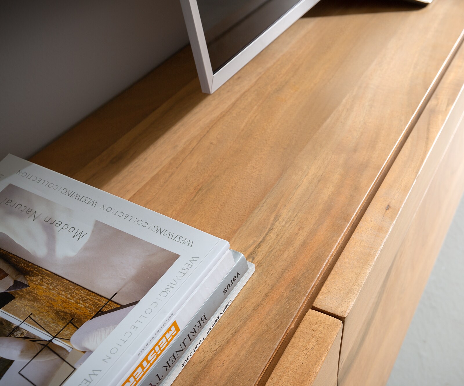 Meuble-TV Kayu 220 cm acacia naturel 4 portes pied en V 3