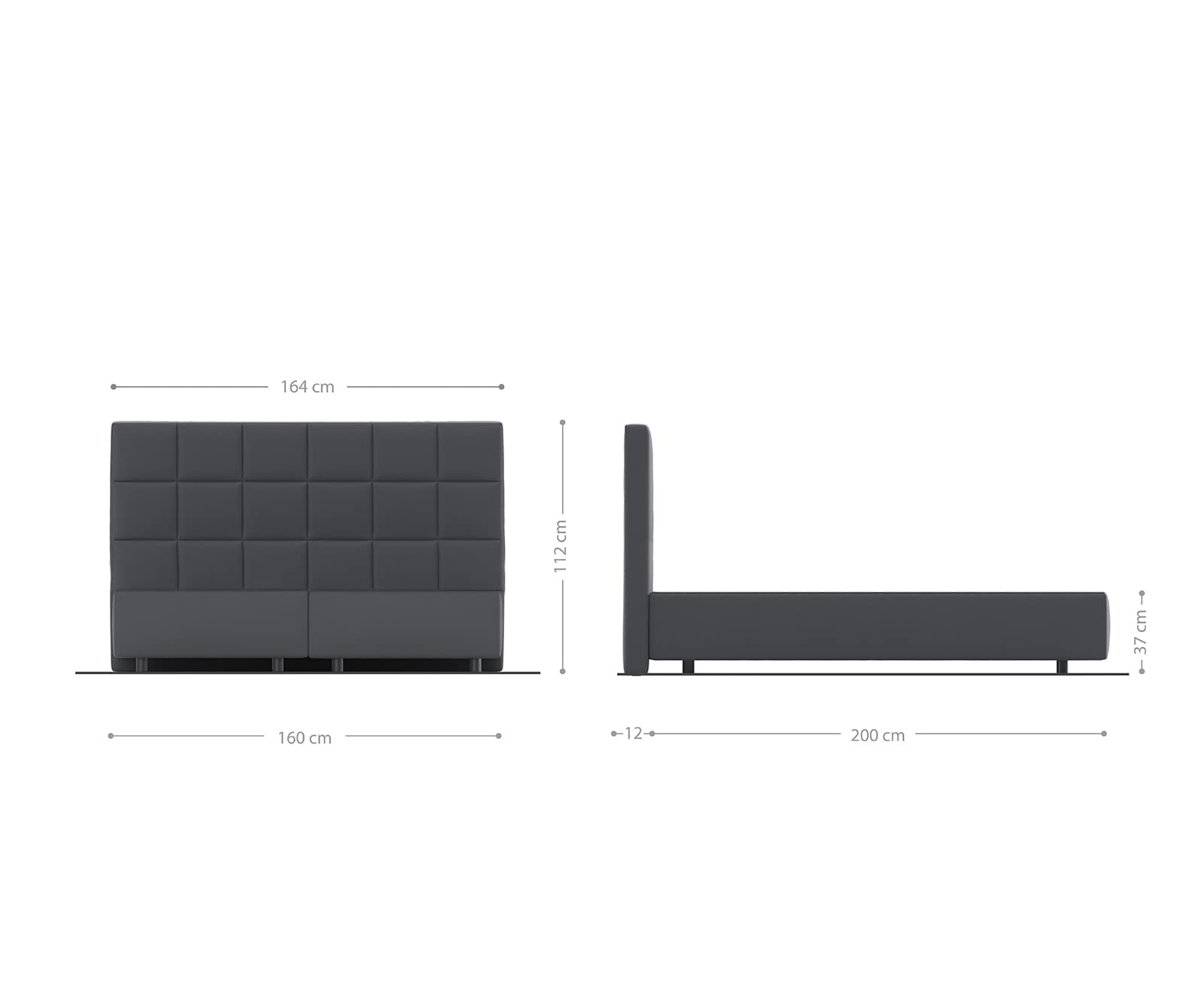 Cadre-de-sommier Dream-Fine 160x200 MicrofibreGris 2 Cadre-de-sommier Dream-Fine 160x200 MicrofibreGris 2