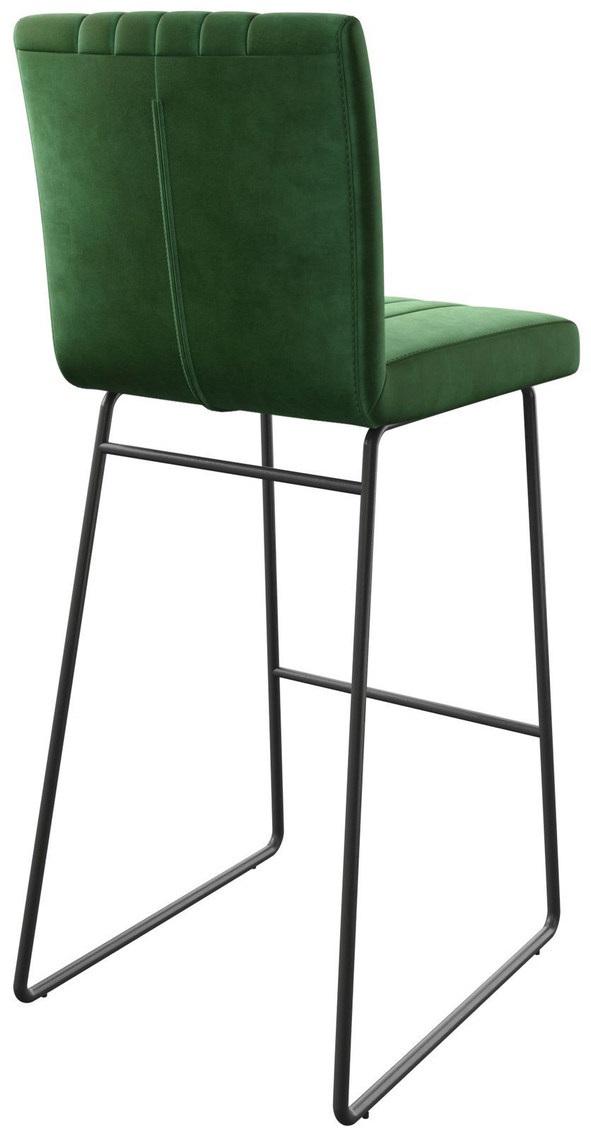 Chaise-de-bar Luiga-Flex velours vert cadre de patins métal 4