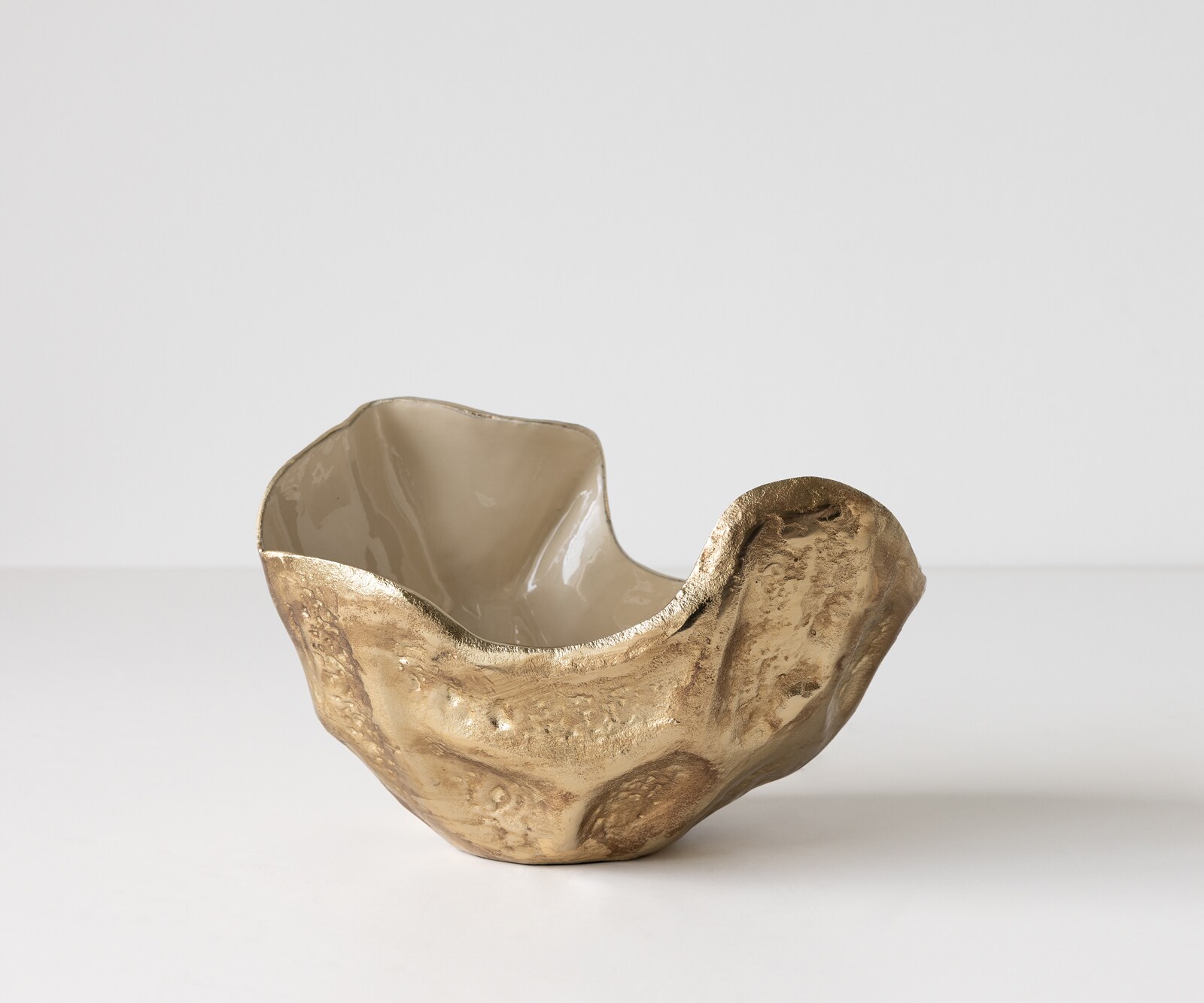 Coupe décorative Valena l33 x P20 x H22 cm Aluminium Champagner Ivory Faite main 1
