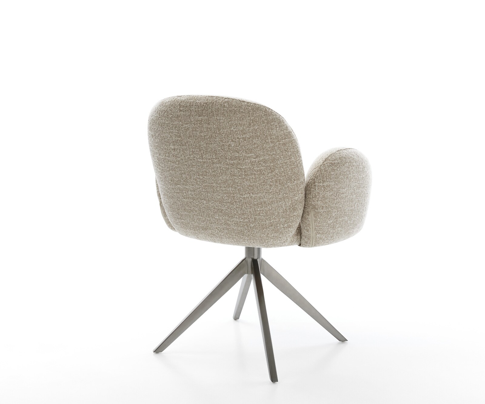 Chaise-pivotante Nube-Flex avec accoudoirs tissu tissé doux beige pied croisé large grafiete pivotement sur 360° fonction bascule resorts ensachés 5