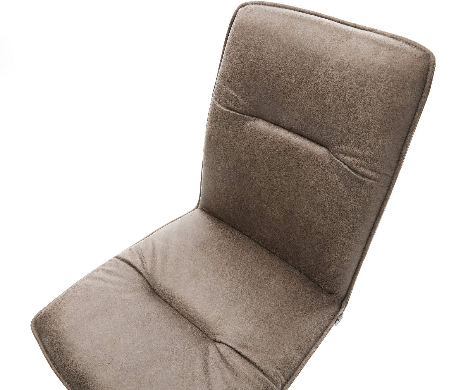 Chaise-de-salle-à-manger Vinjo-Flex microvelours taupe vintage pied trapèze noir 4