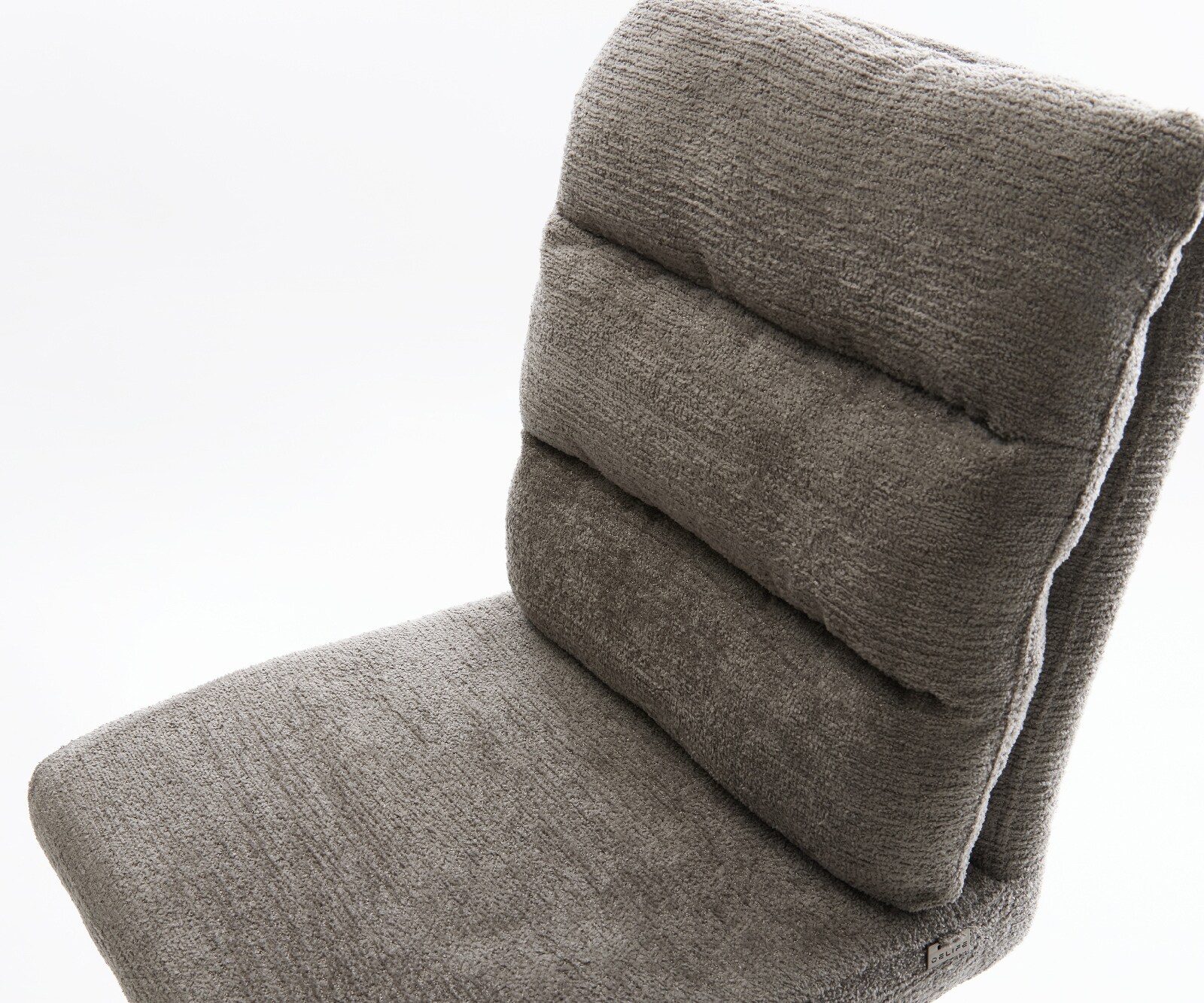 Chaise-de-bar Pela-Flex Bouclé doux Boue Pied trapèze acier inoxydable Argent 4