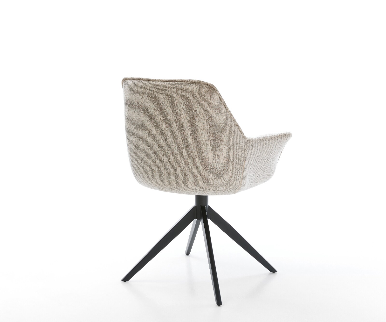 Chaise-pivotante Kaira-Flex tissu tissé doux beige pied croisé large noir pivotement sur 360° fonction bascule 5