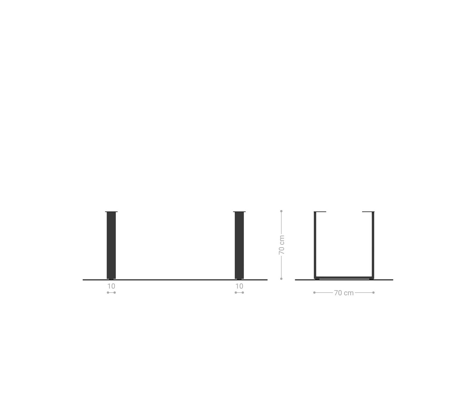 Cadre de table métal noir mince (2-er Set) 3