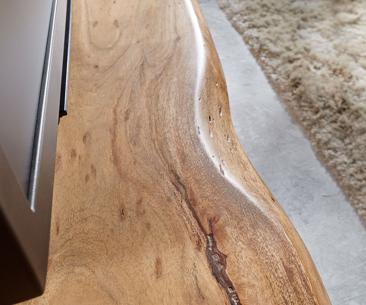 Meuble-TV Live-Edge 230 cm acacia nature massif 4 tiroirs 1